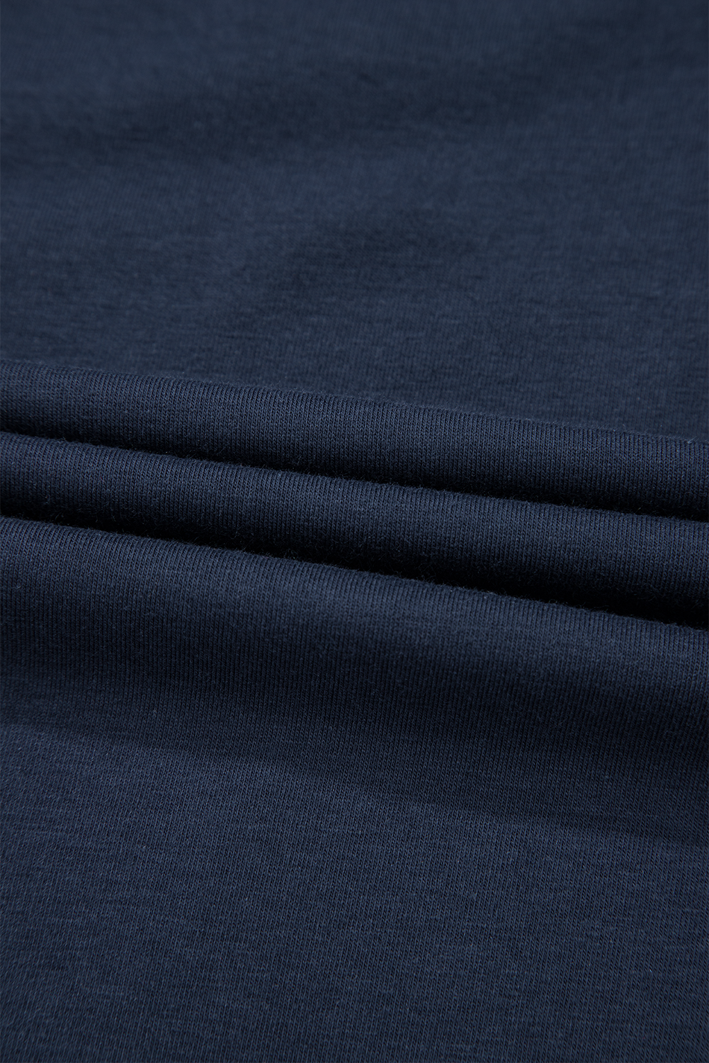 Medium Grey Solid Color Toothpick Stripe Round Neck T Shirt