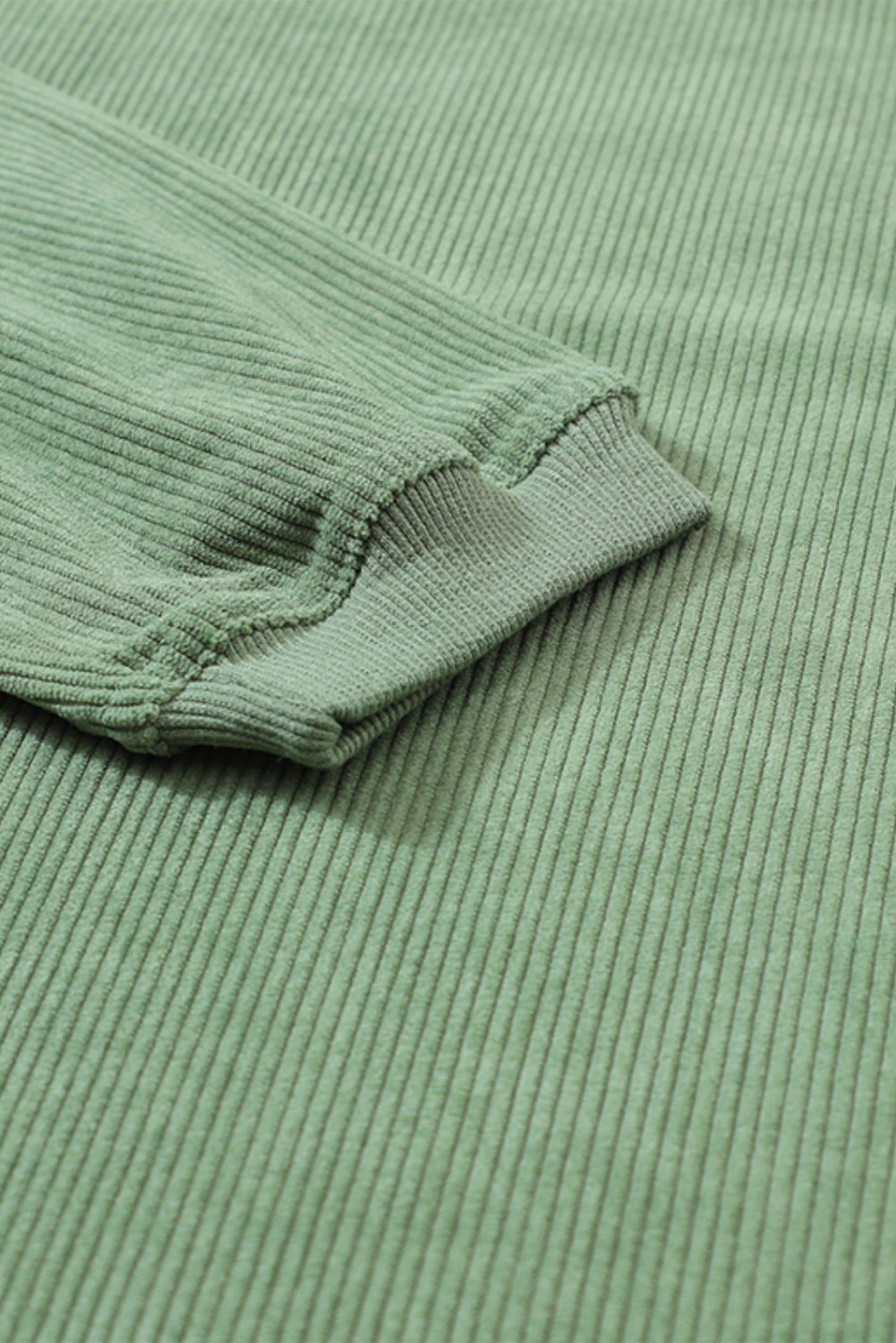 Grass Green Ribbed Corded Oversized Sweatshirt