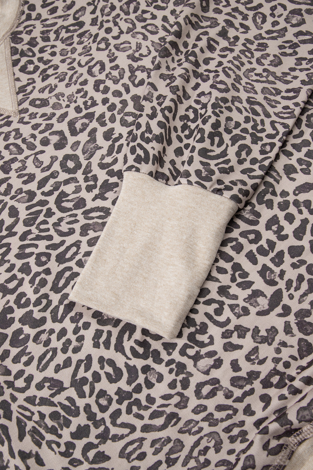 Brown Leopard Print Patchwork Crew Neck Sweatshirt