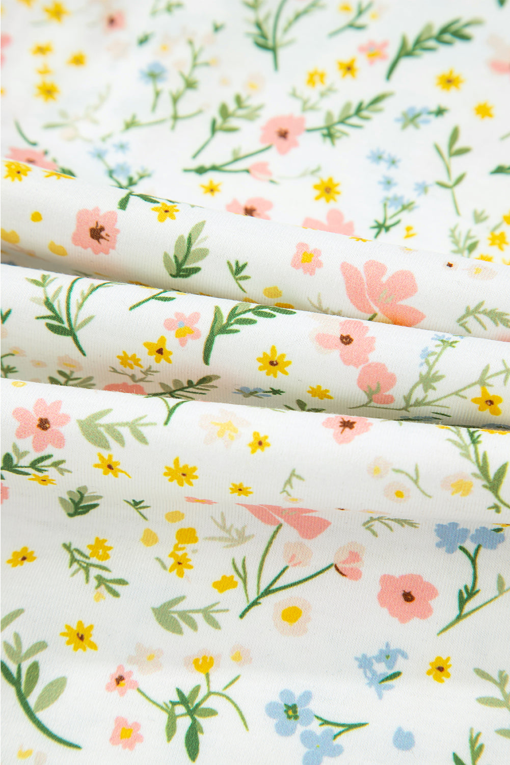 Beige Bow Fruit Print Contrast Pipping Short Pajamas Set