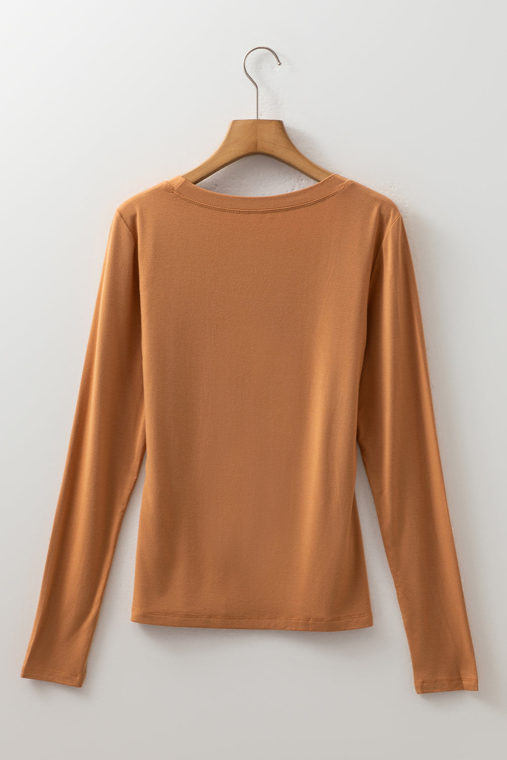 Laurel Green Solid Color Long Sleeve Fitted Top