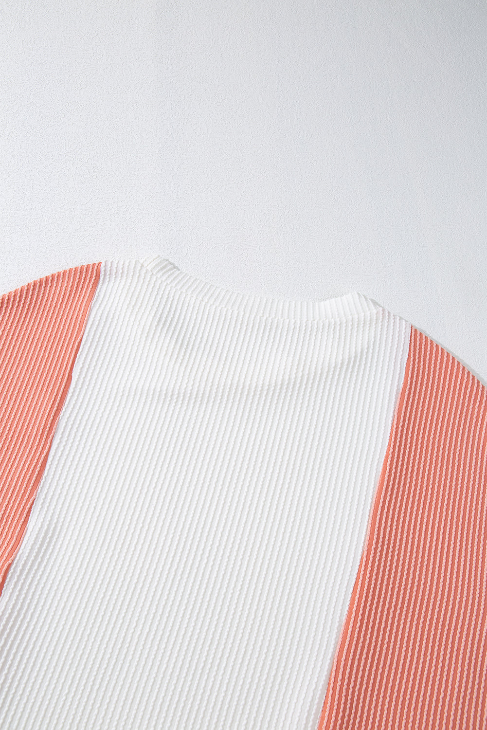 Pale Chestnut Color Block Corded Long Sleeve Top