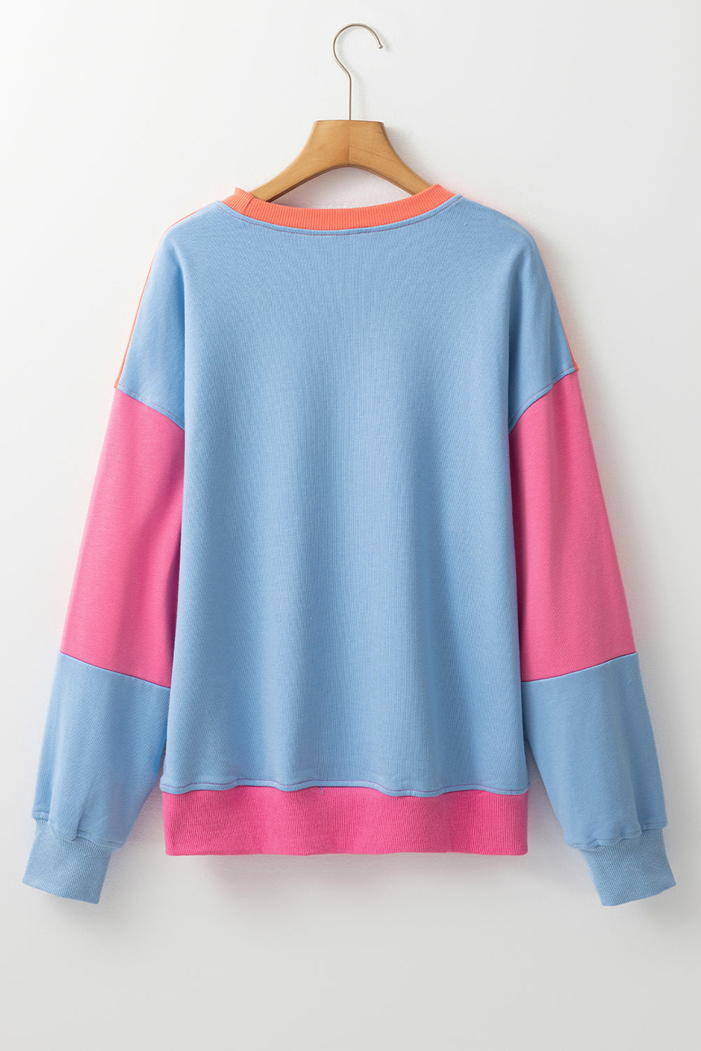 Meadow Mauve Colorblock Patchwork Drop Shoulder Sweatshirt