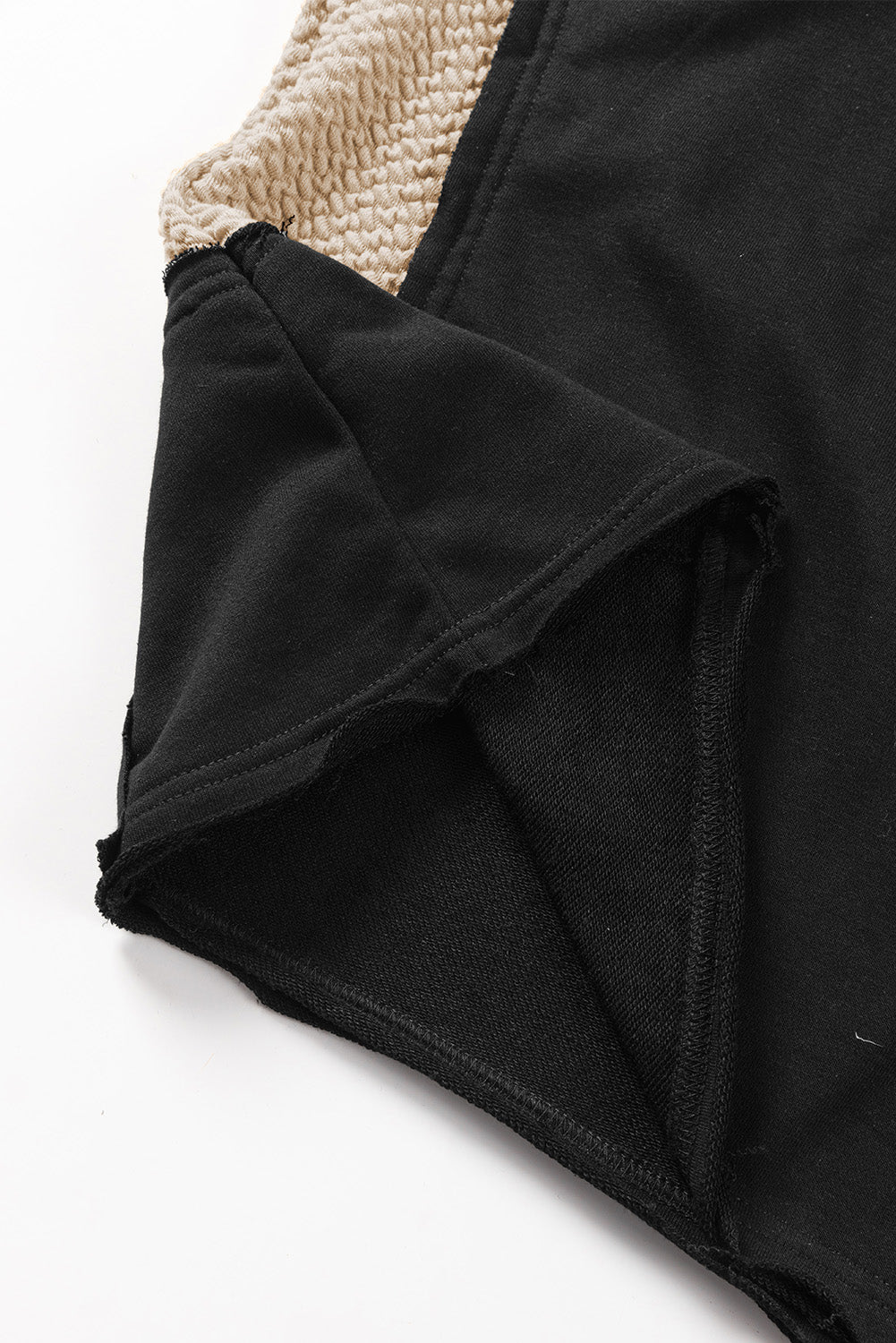 Chestnut Contrast Sleeves Patchwork Colorblock Hoodie