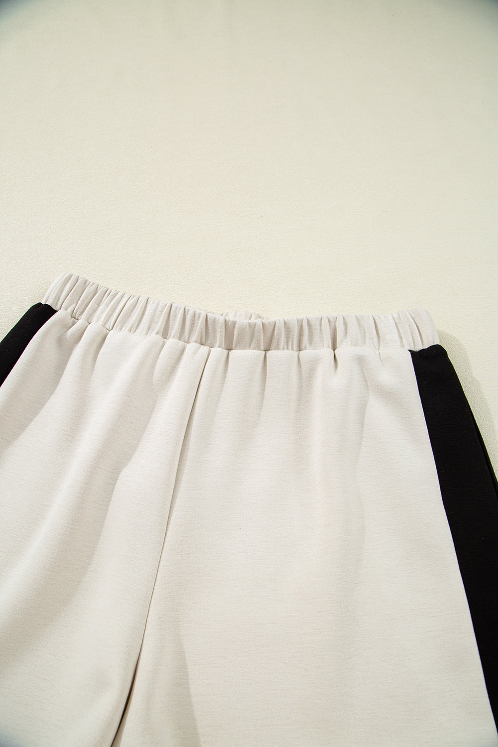 Black Contrast Zipped Stand Collared T Shirt and Short Set