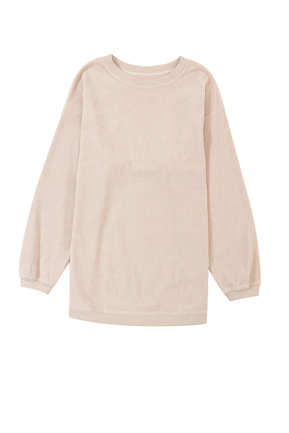 Grass Green Ribbed Corded Oversized Sweatshirt
