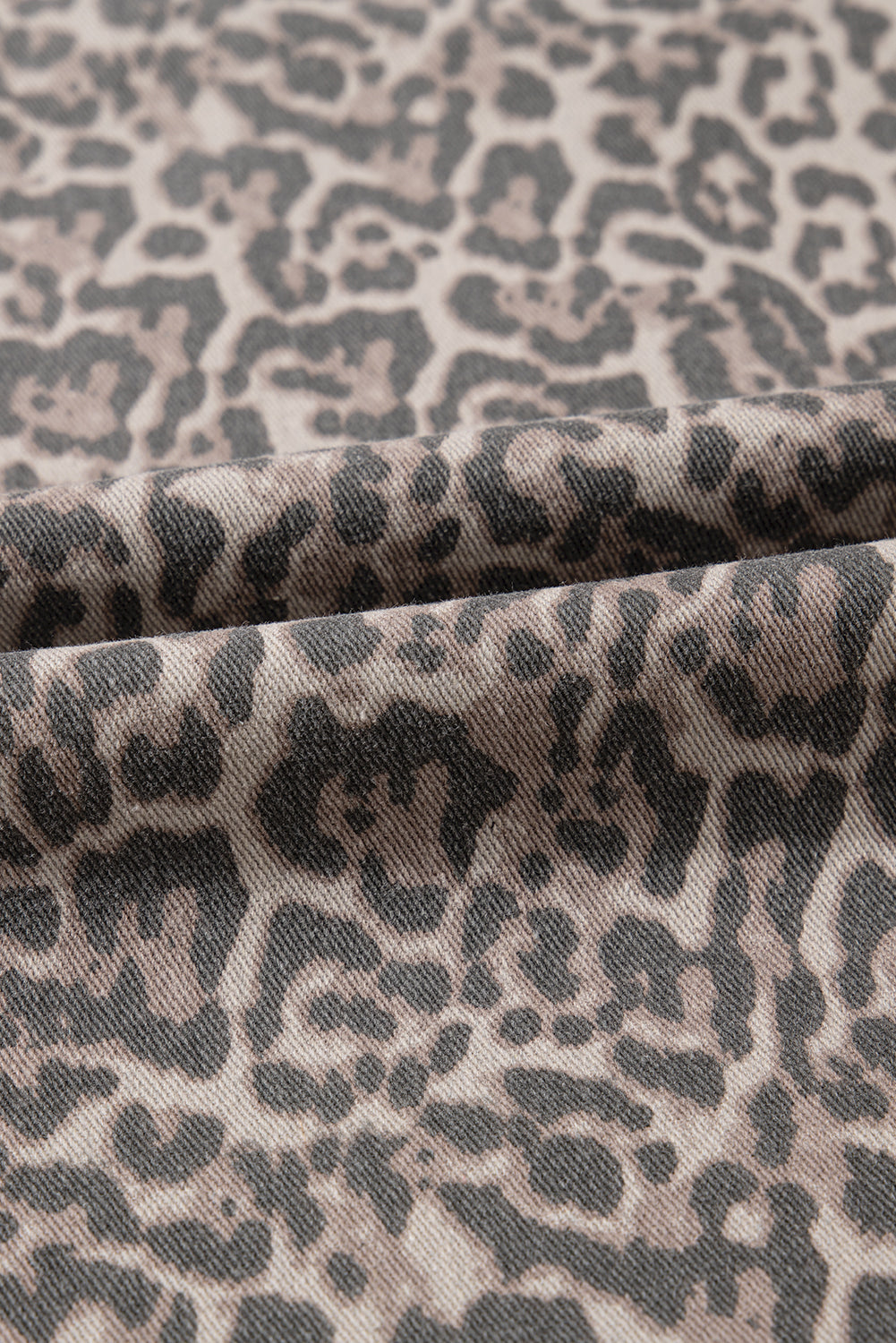Rose Leopard Frayed Edge Wide Leg High Waist Jeans