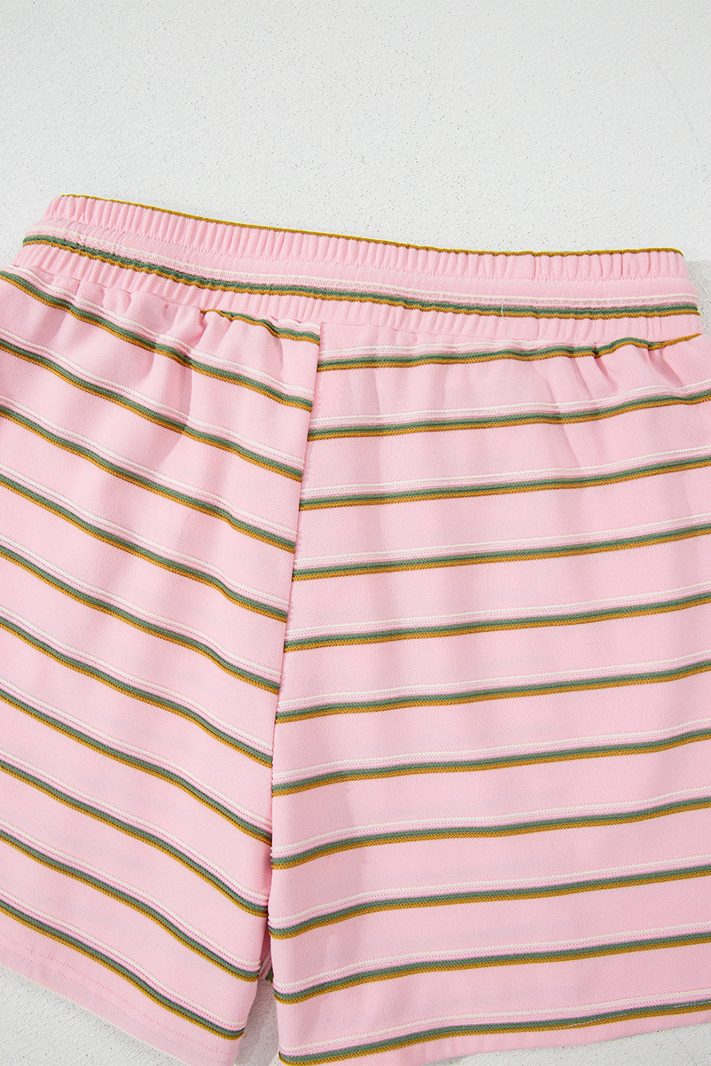 Pink Stripe Wide Short Sleeve Tee and Short Set
