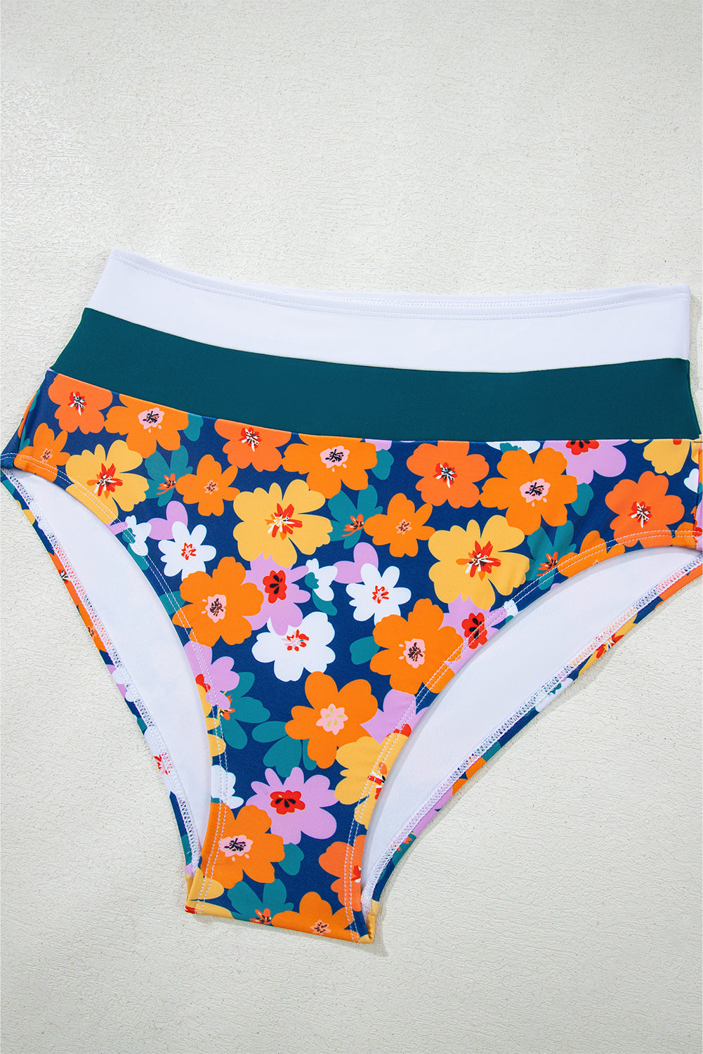 Dearlove Green Floral Print Racerback Cutout High Waist 2pcs Bikini
