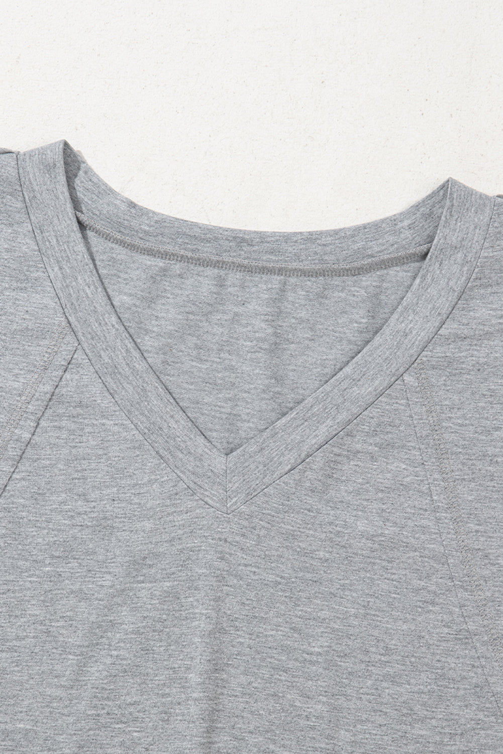 High Raglan Half Sleeve V Neck Oversized T Shirt