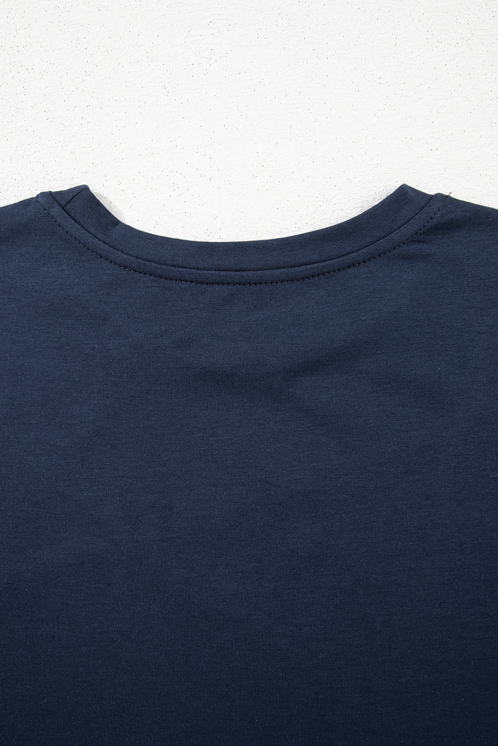 Medium Grey Solid Color Toothpick Stripe Round Neck T Shirt