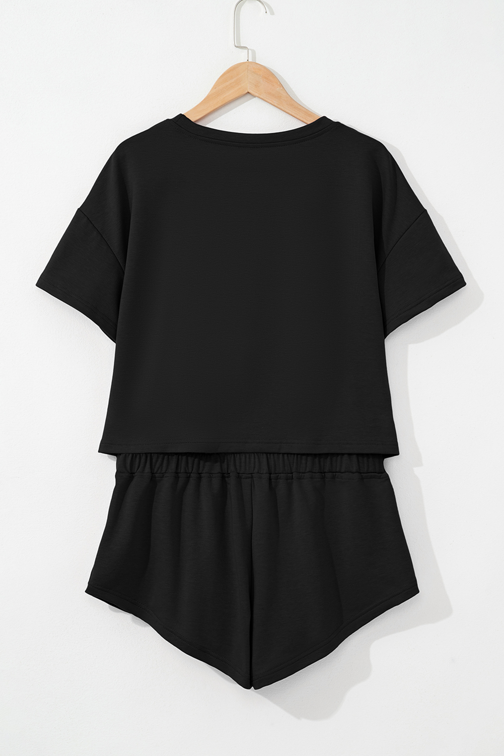 Black American Flag Inspired Bow Print Relaxed Tee and Skort 2pcs Outfit