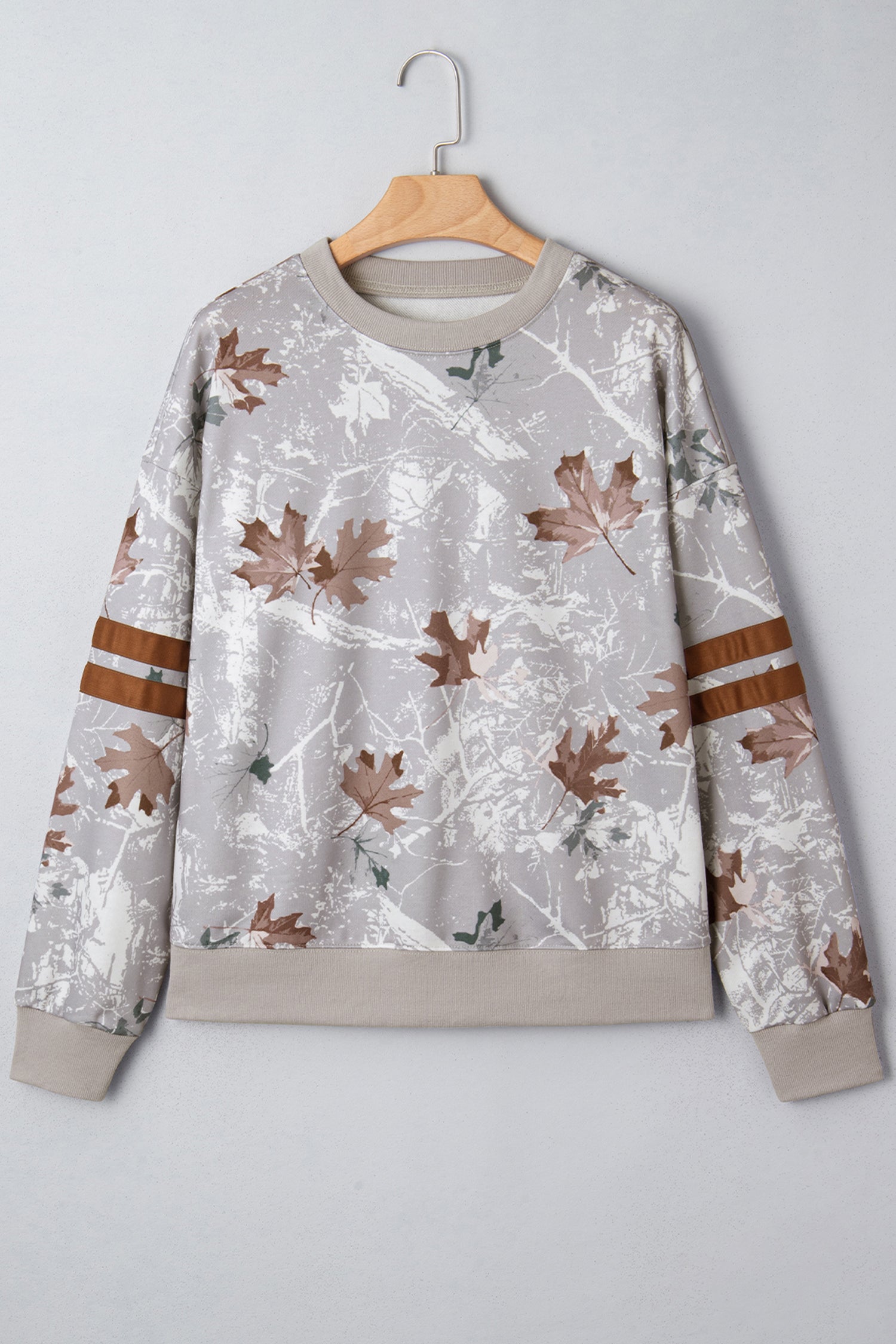 Beige Camo Print Baggy Drawstring Jogger Sweatpants