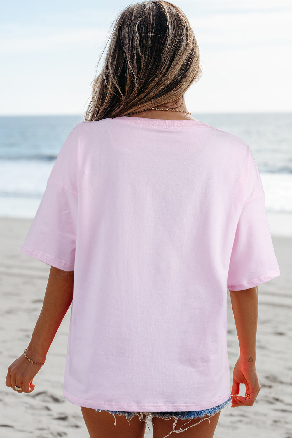 Myosotis Flag Bow Graphic Crewneck Tee