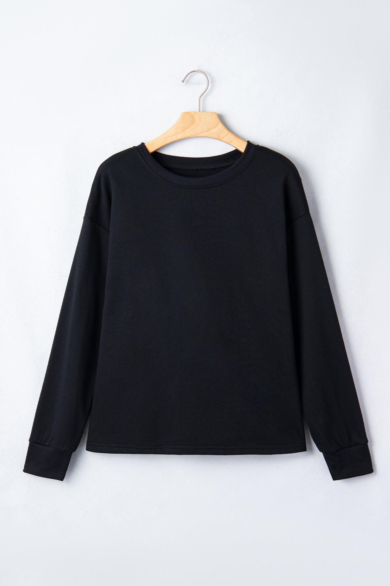 White LUCKY Clover Embroidered Long Sleeve Top