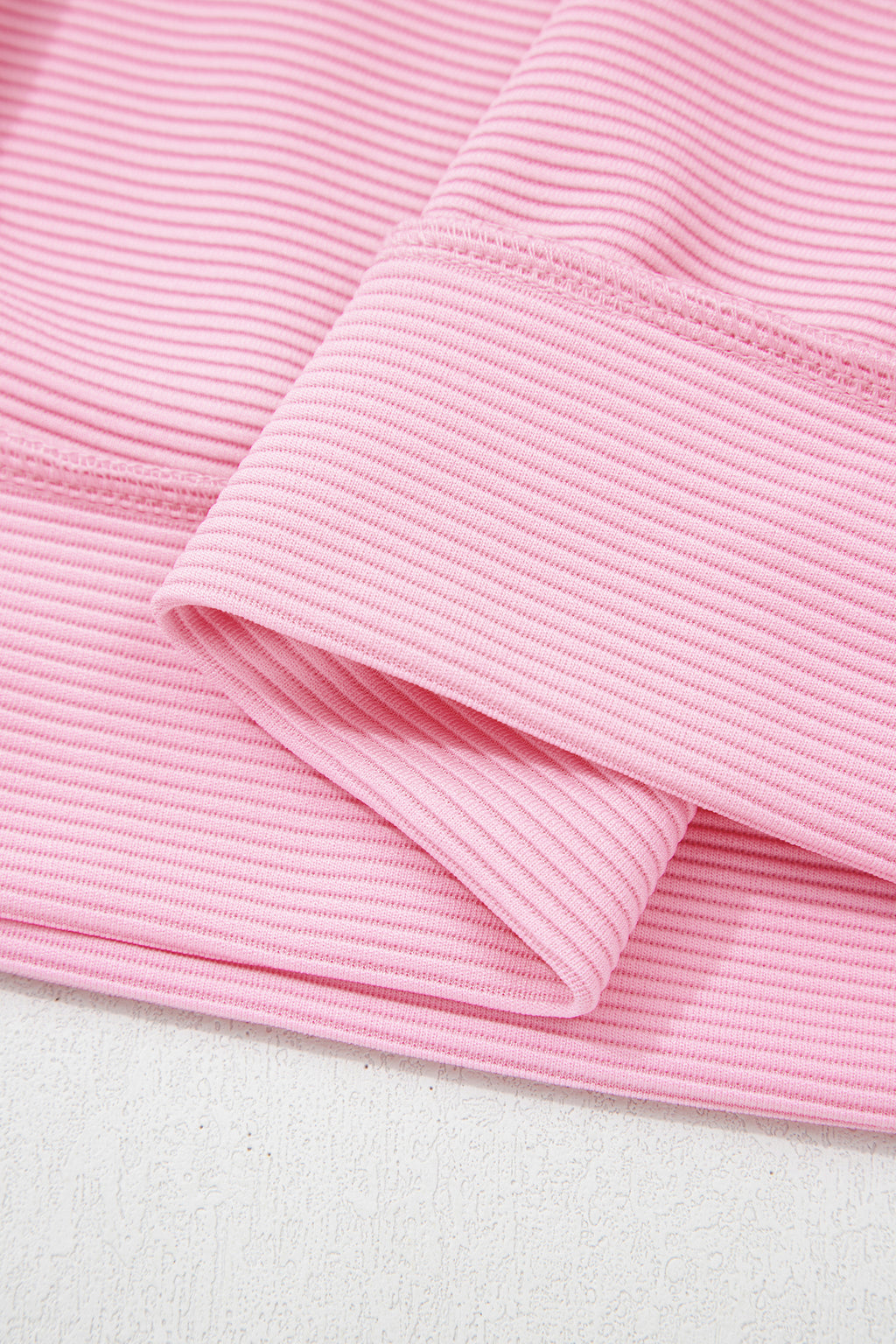 Lavendula Horizontal Ribbed Exposed Seam Detail Drop Shoulder Baggy Pullover