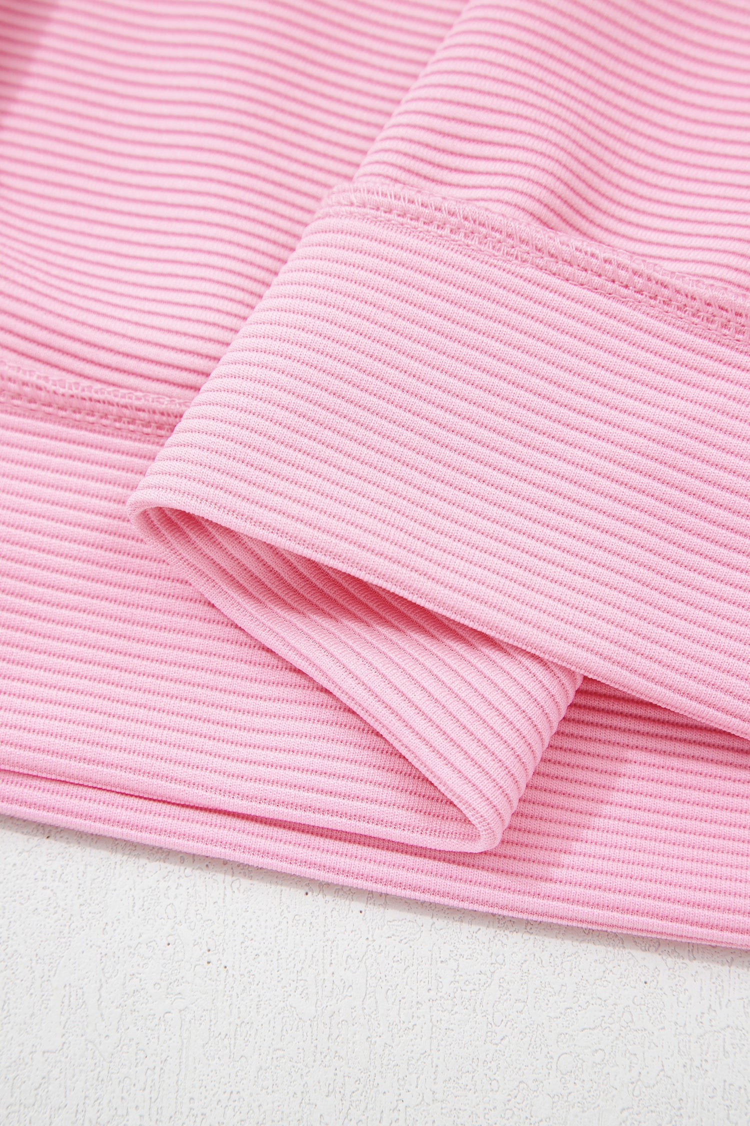 Lavendula Horizontal Ribbed Exposed Seam Detail Drop Shoulder Baggy Pullover