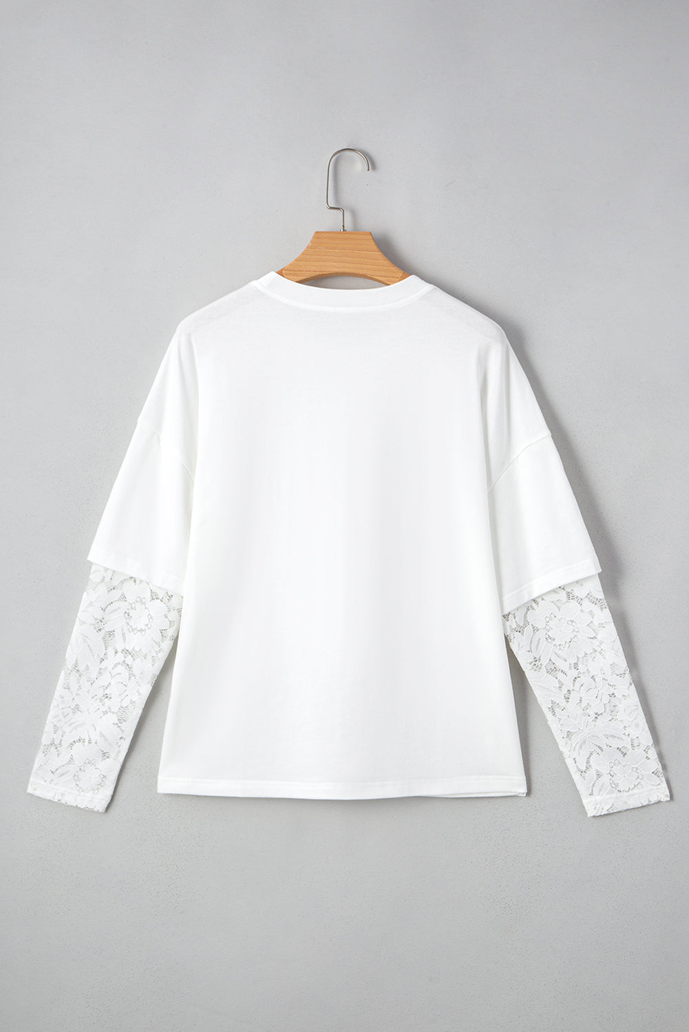 Black Lace Long Sleeve Insert Drop Shoulder Tee