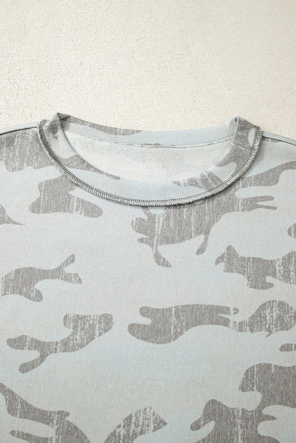 Dearlove Multicolour Retro Camouflage Print Exposed Seam Patchwork Drop Shoulder Sweatshirt