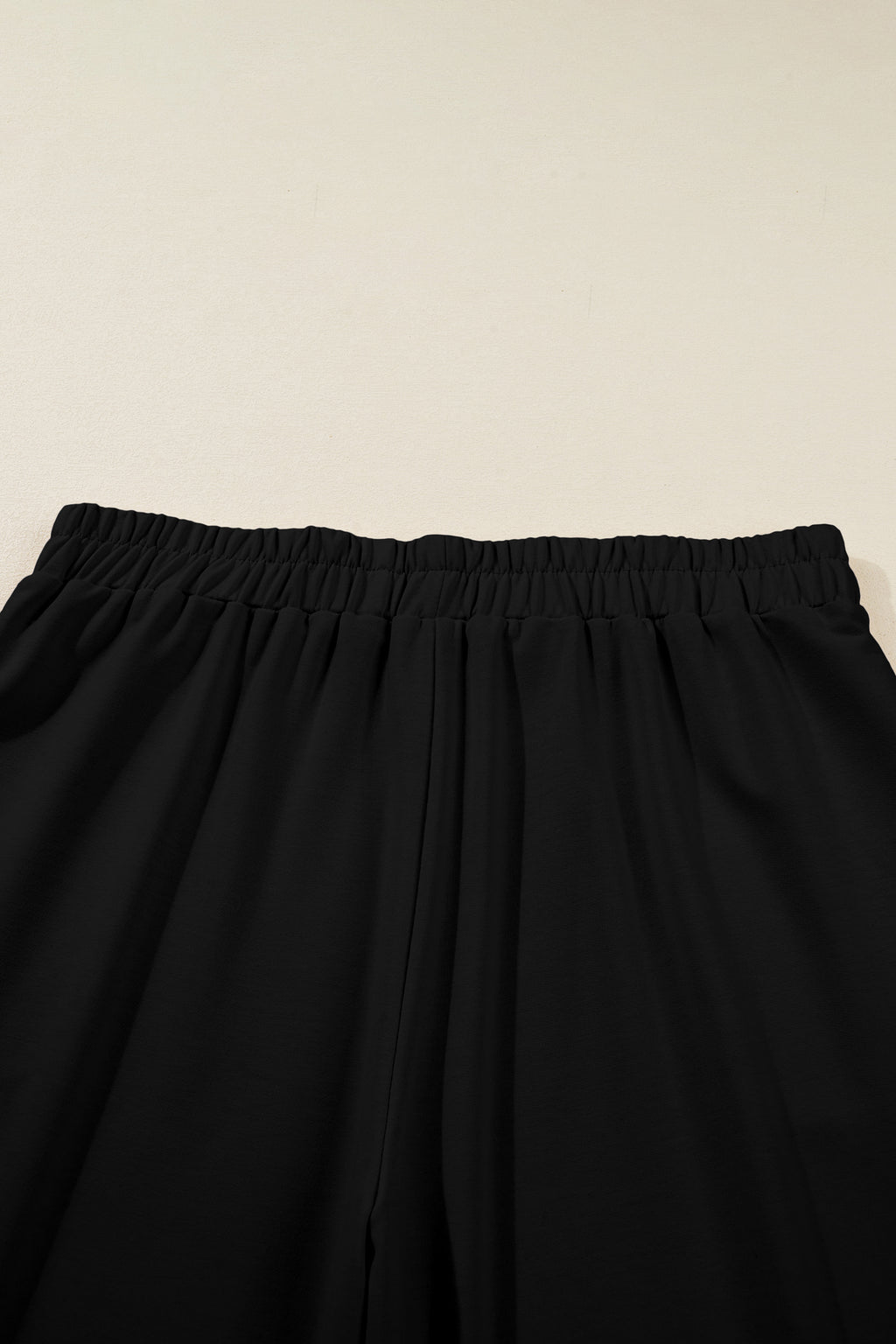 Sail Blue Plus Size Elastic Waist Asymmetrical Hem Loose Capris Pants