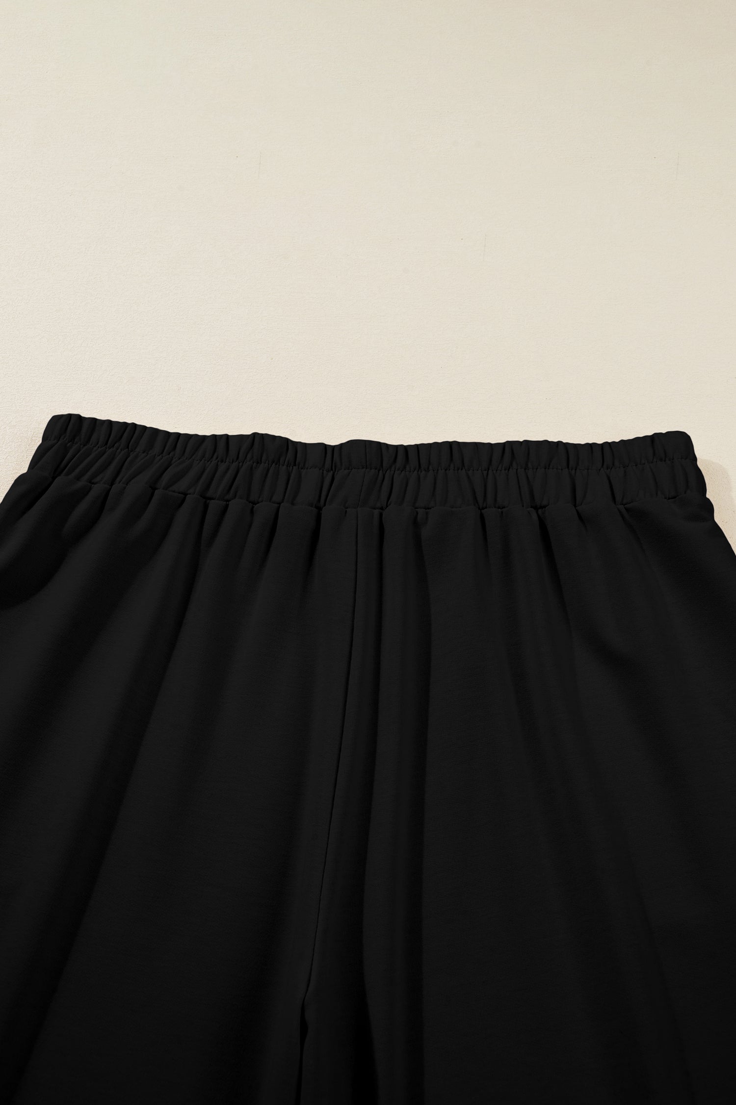 Sail Blue Plus Size Elastic Waist Asymmetrical Hem Loose Capris Pants