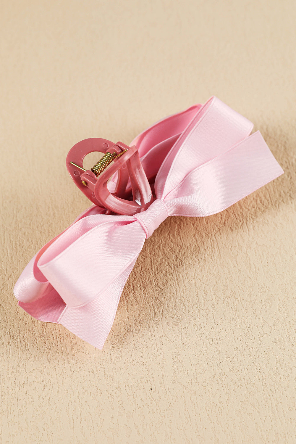 White Bow Decor Large Hair Claw Clip