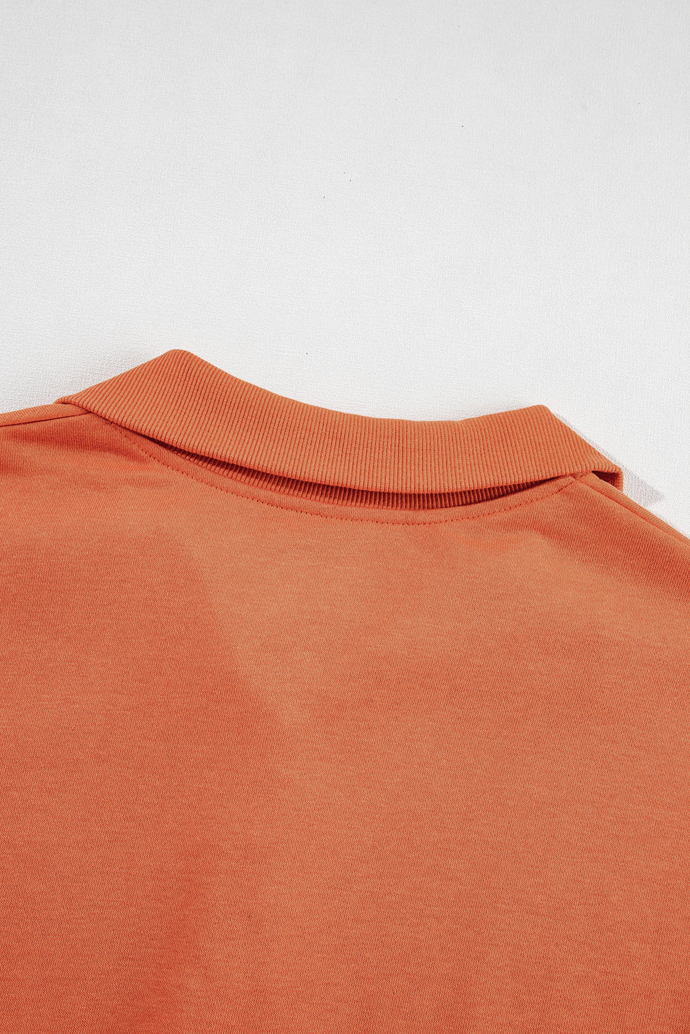 White Buttoned Collared Raw Detail High Low Baggy Sweatshirt with Slits