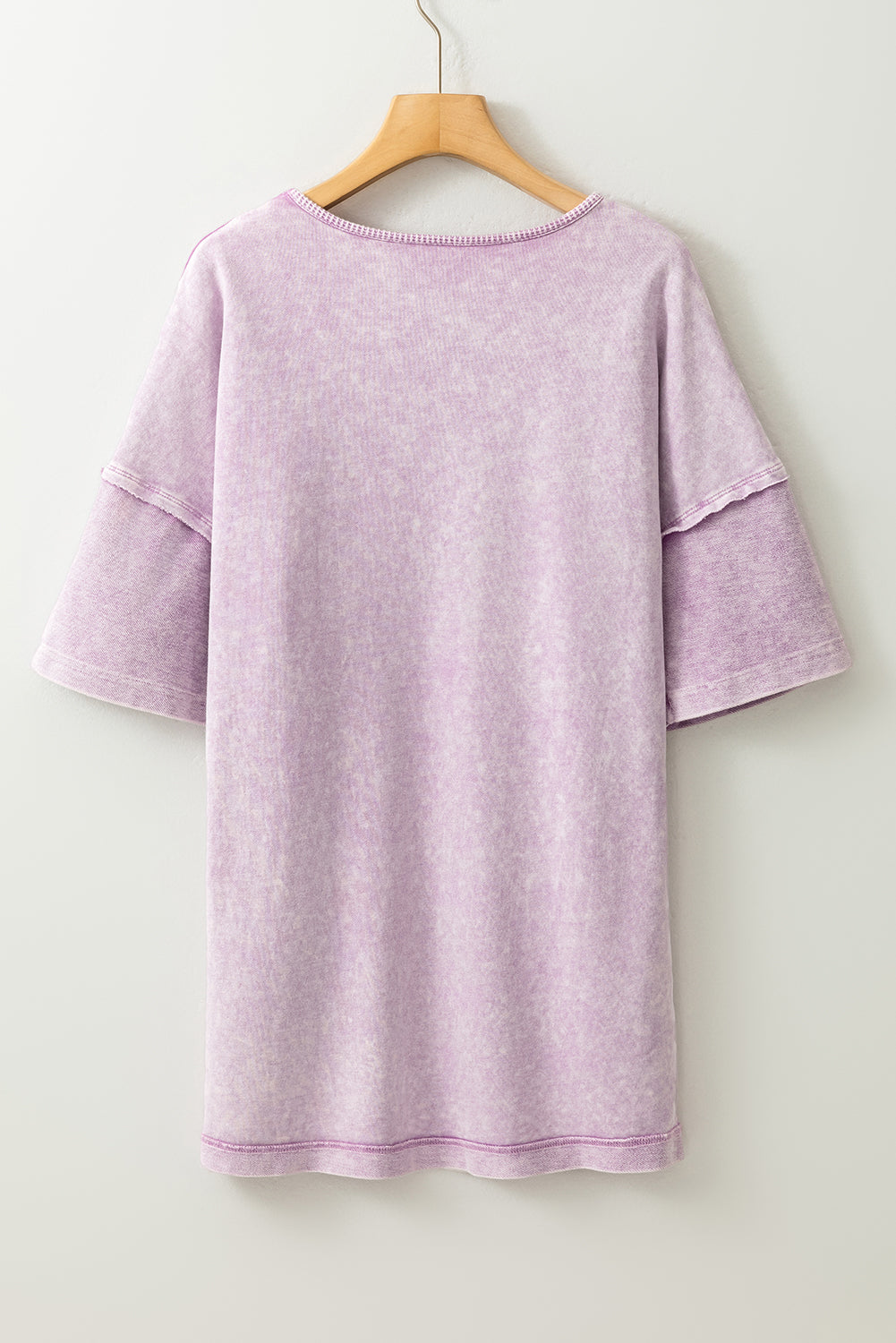 Orchid Petal Mineral Wash Drop Shoulder Pullover Sweatshirt