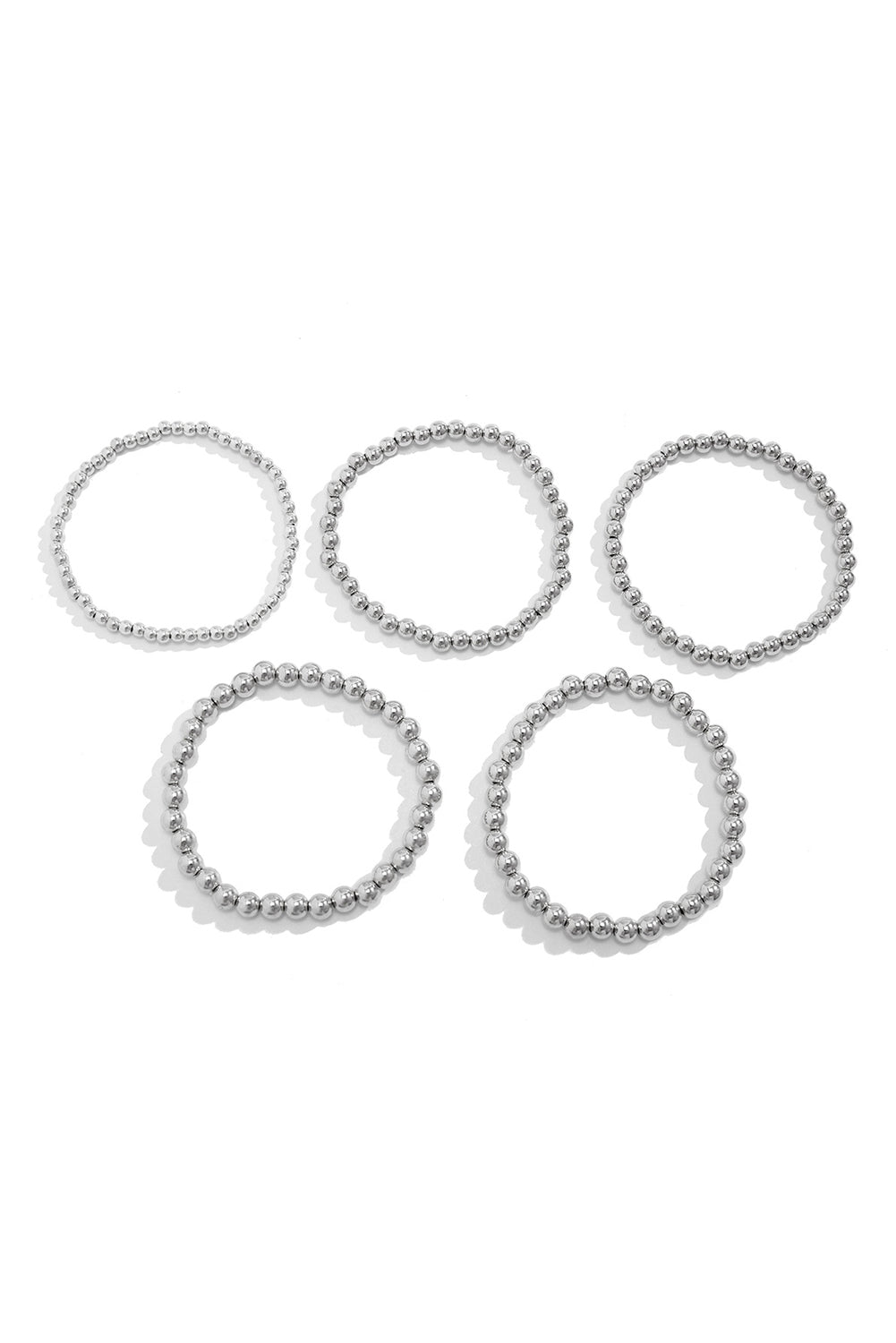 Gold 7pcs/Set Minimalist Plated Beaded Luxury Bracelet Set