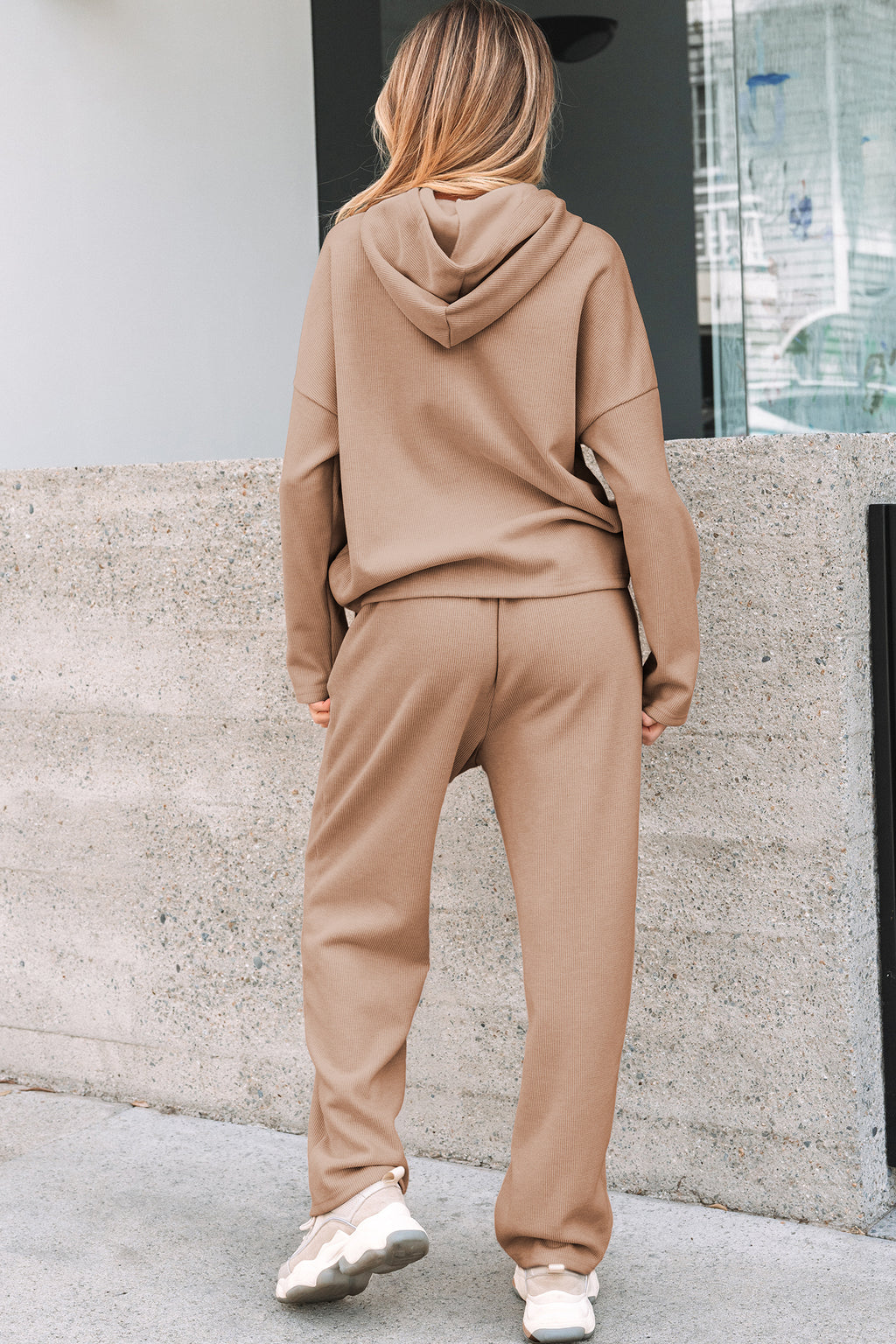 Gray Morn Corduroy Leopard Drawstring High Waist Trousers