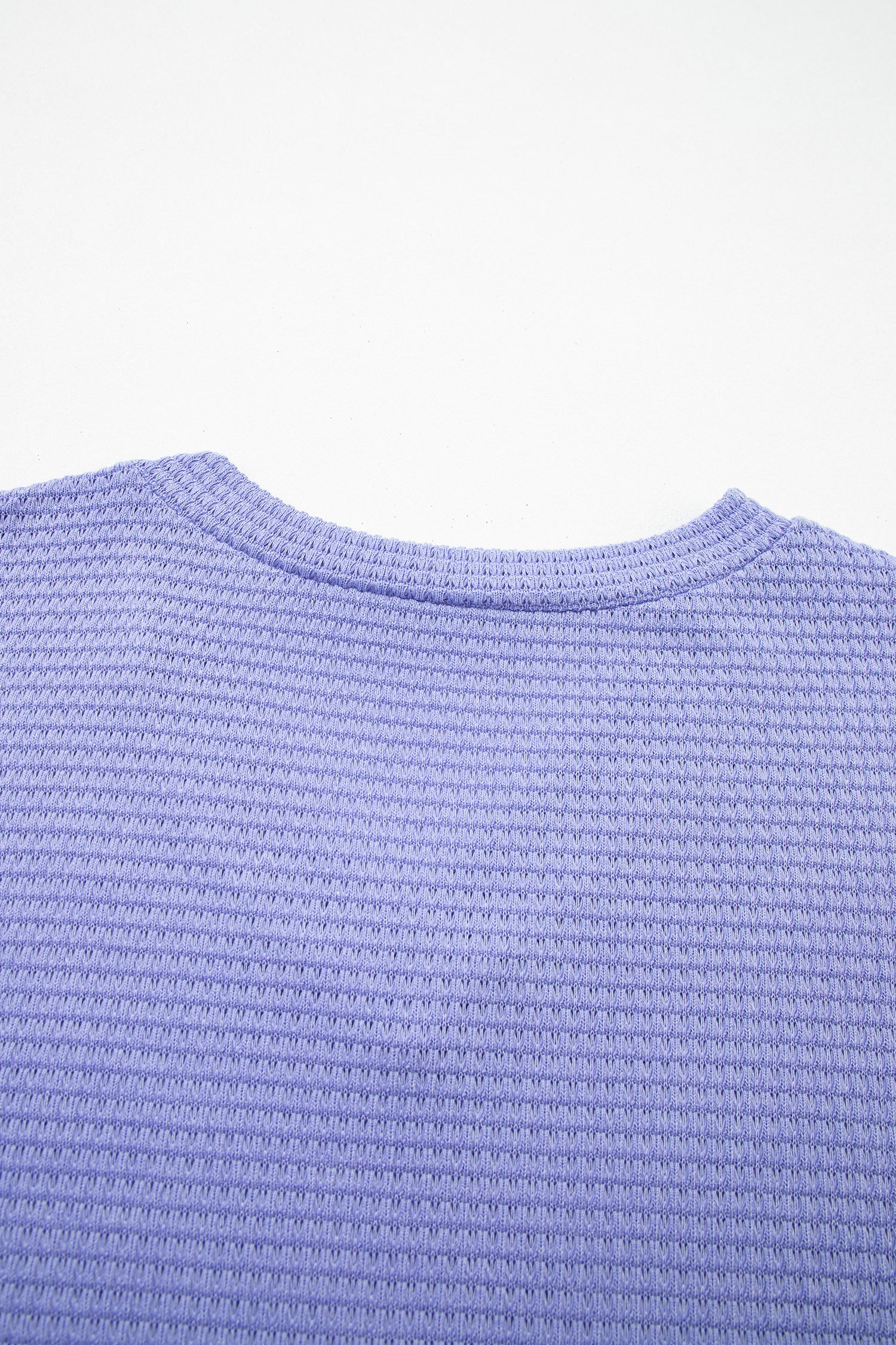 Wisteria Waffle V Neck Short Sleeve Knit Top