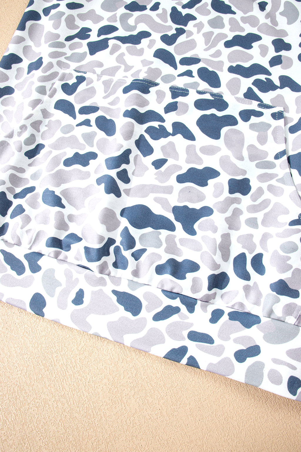 Beige Camo Print Wide Leg Casual Pants