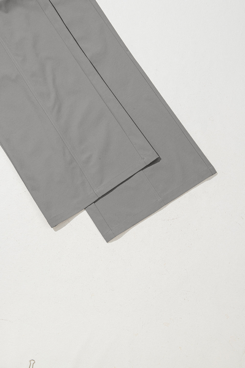 Gray Solid Color Drawstring Elastic Waist Casual Loose Pants