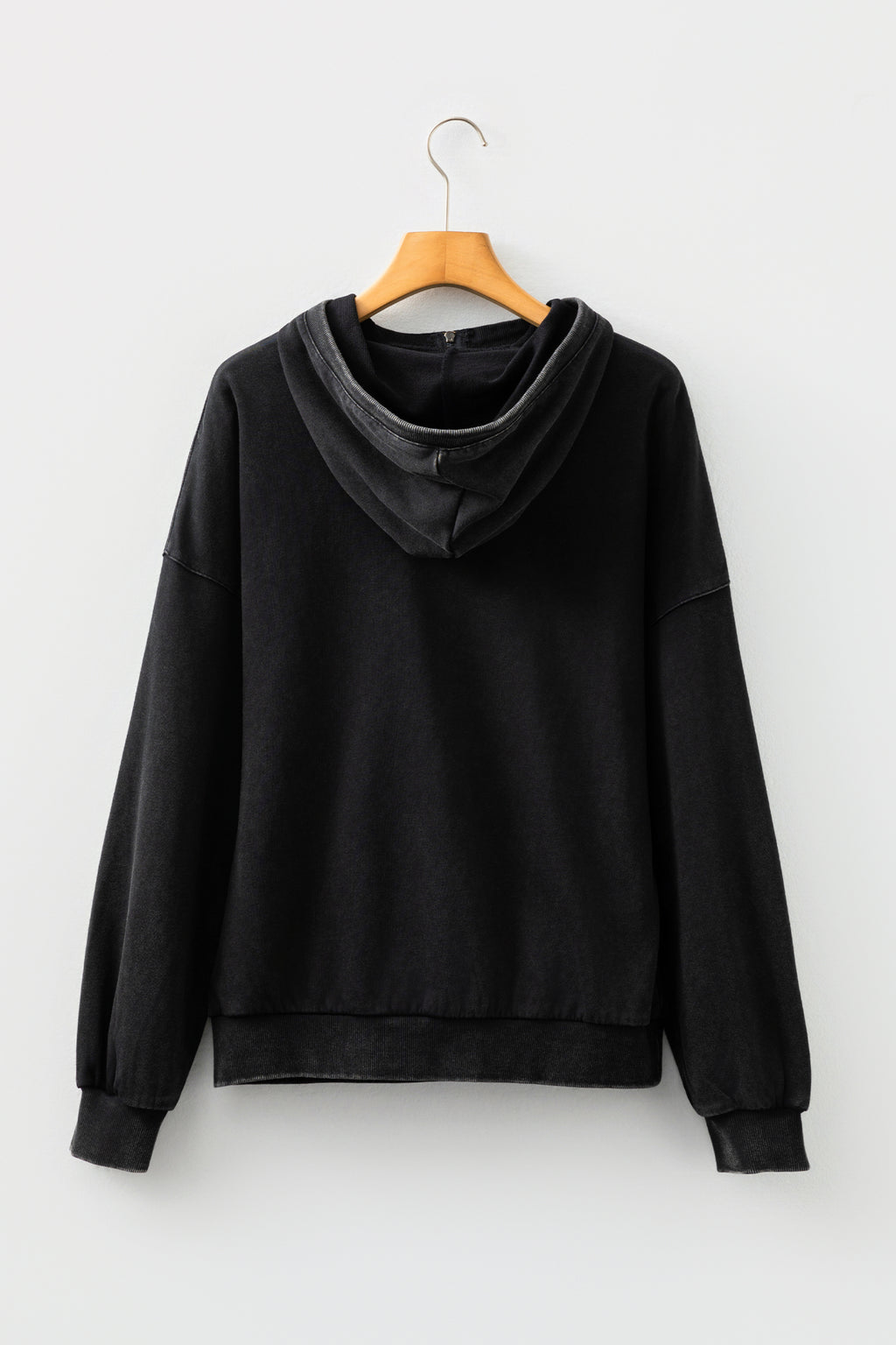 Canton Half Zip Kangaroo Pocket Mineral Wash Baggy Hoodie