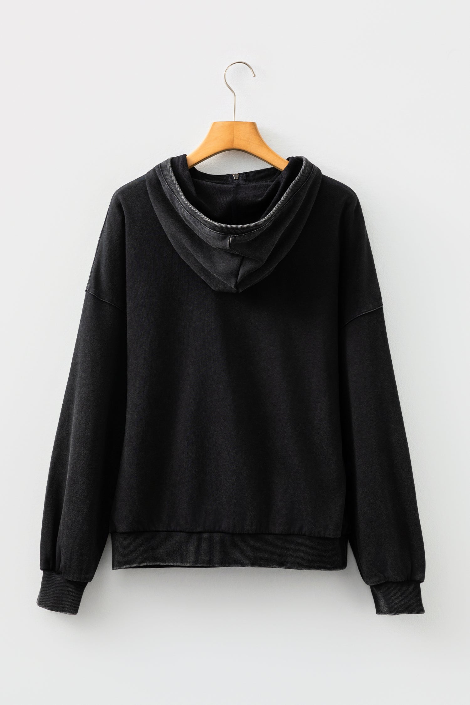 Canton Half Zip Kangaroo Pocket Mineral Wash Baggy Hoodie