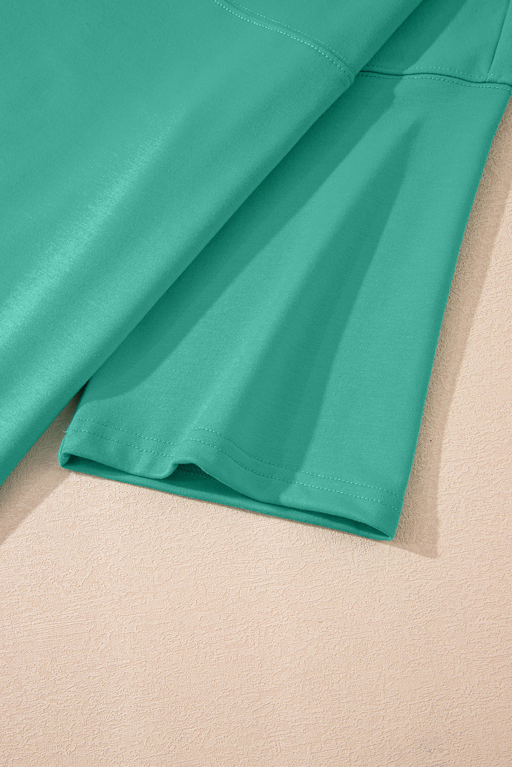 Meadow Mist Green Solid Loose V Neck Half Sleeve Tee and Shorts