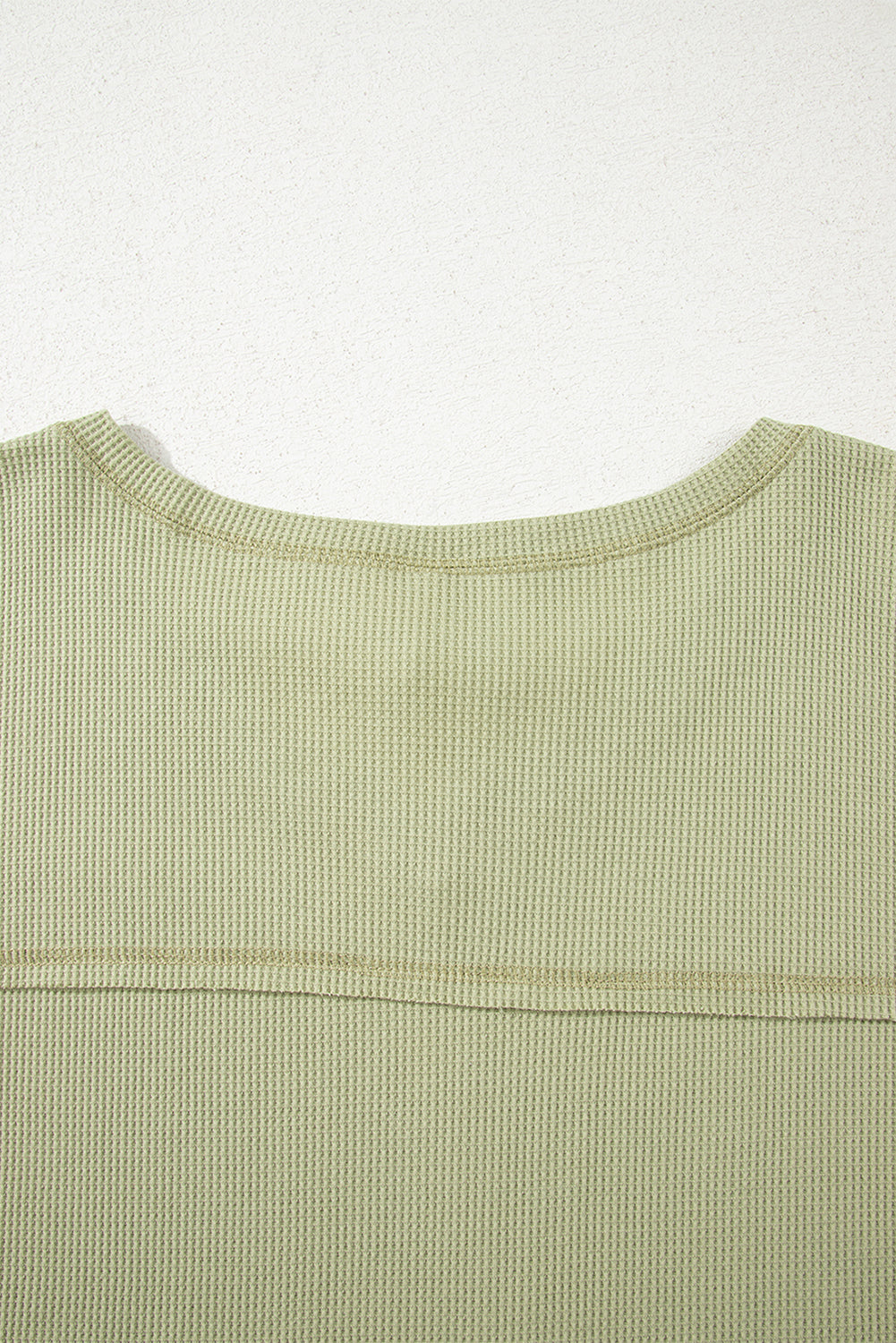 White Exposed Seam Half Sleeve Knitted V Neck Textured Top