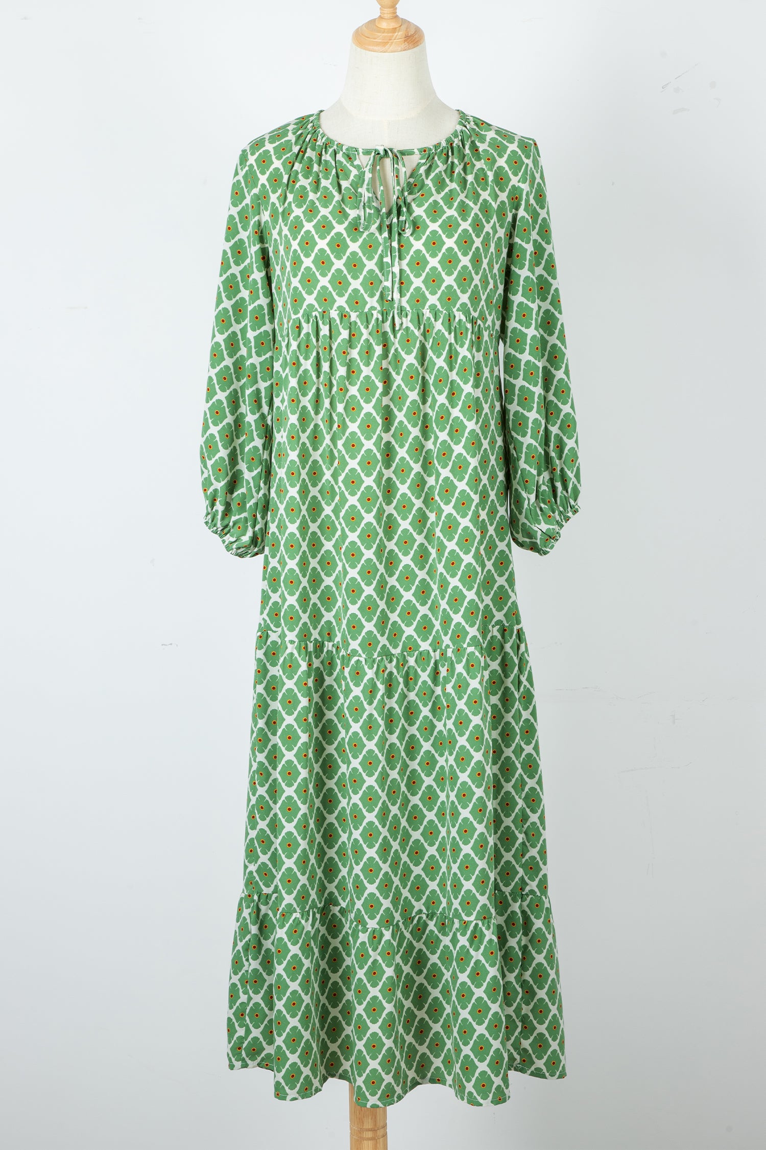 Sky Blue Boho Printed Half Sleeve Maxi Dress