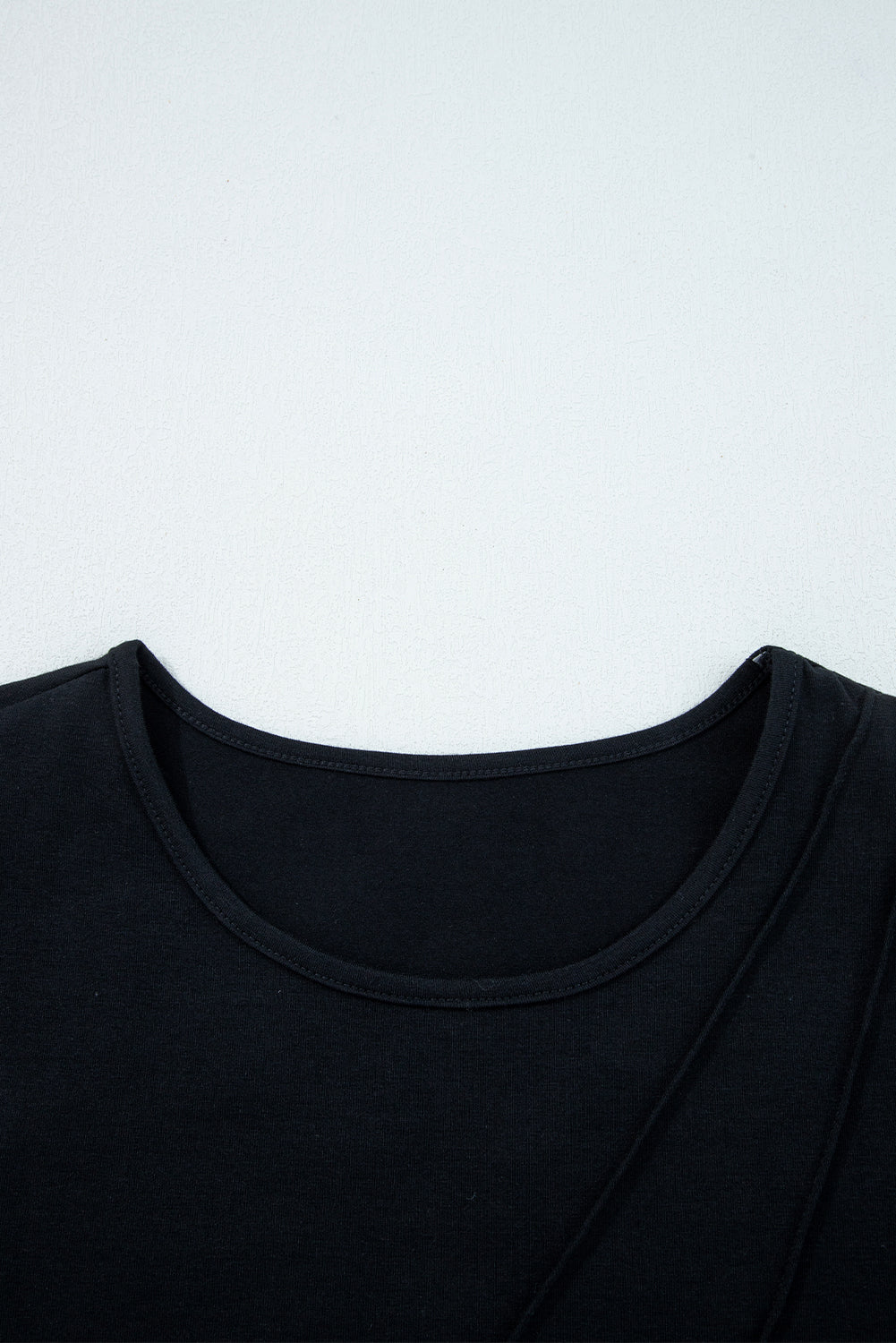 Evergreen  Asymmetric Seam Detail Solid Color Long Sleeve Top