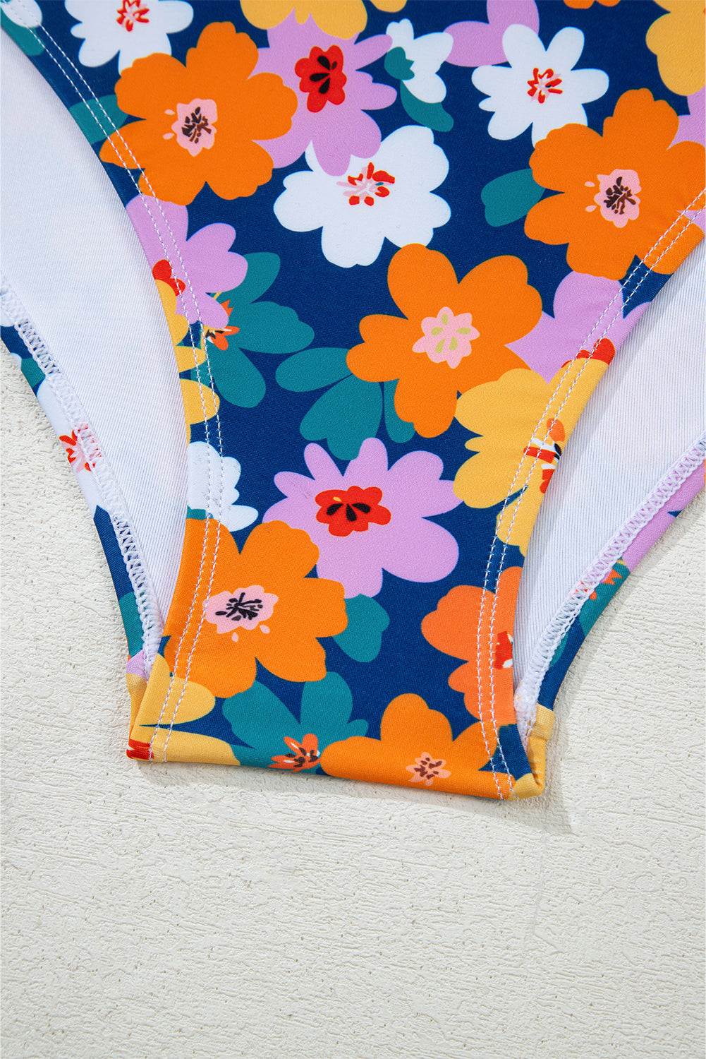Dearlove Green Floral Print Racerback Cutout High Waist 2pcs Bikini