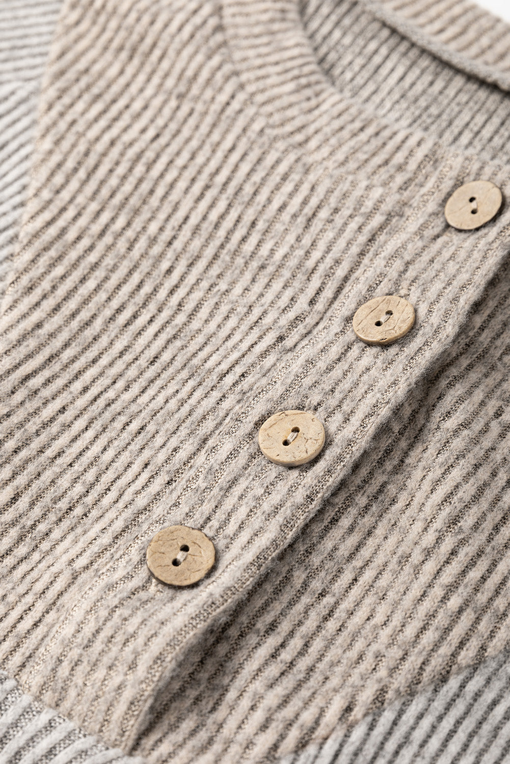Contrast Ribbed Loose Fit Long Sleeve Top