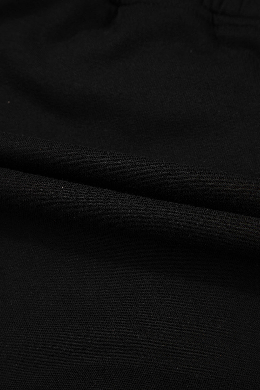 Black French Terry Drawstring Elastic Waistband Mini Skort with Pockets