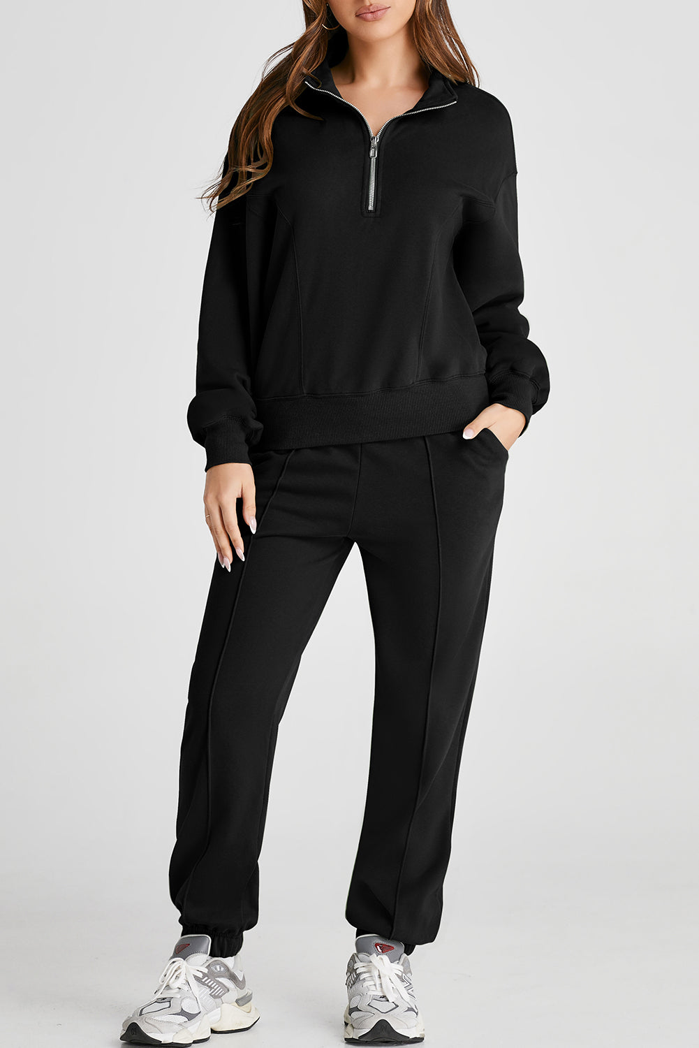 Vineyard Green Half Zip up Pullover Active Top and Joggers Set