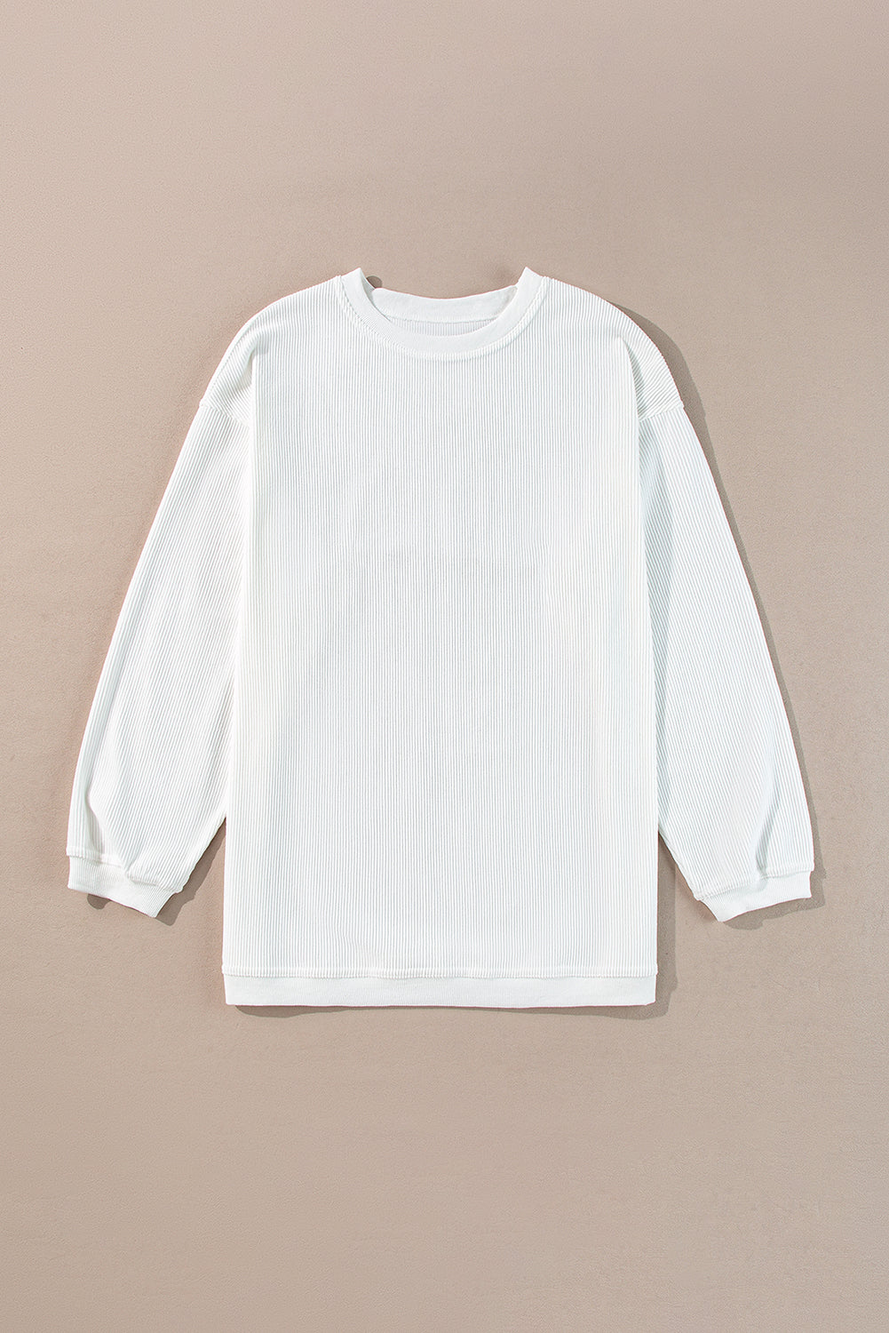 Grass Green Ribbed Corded Oversized Sweatshirt