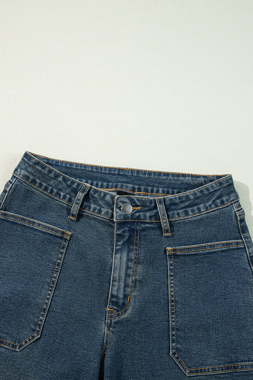 Real Teal Square Patch Pocket High Rise Shift Jeans