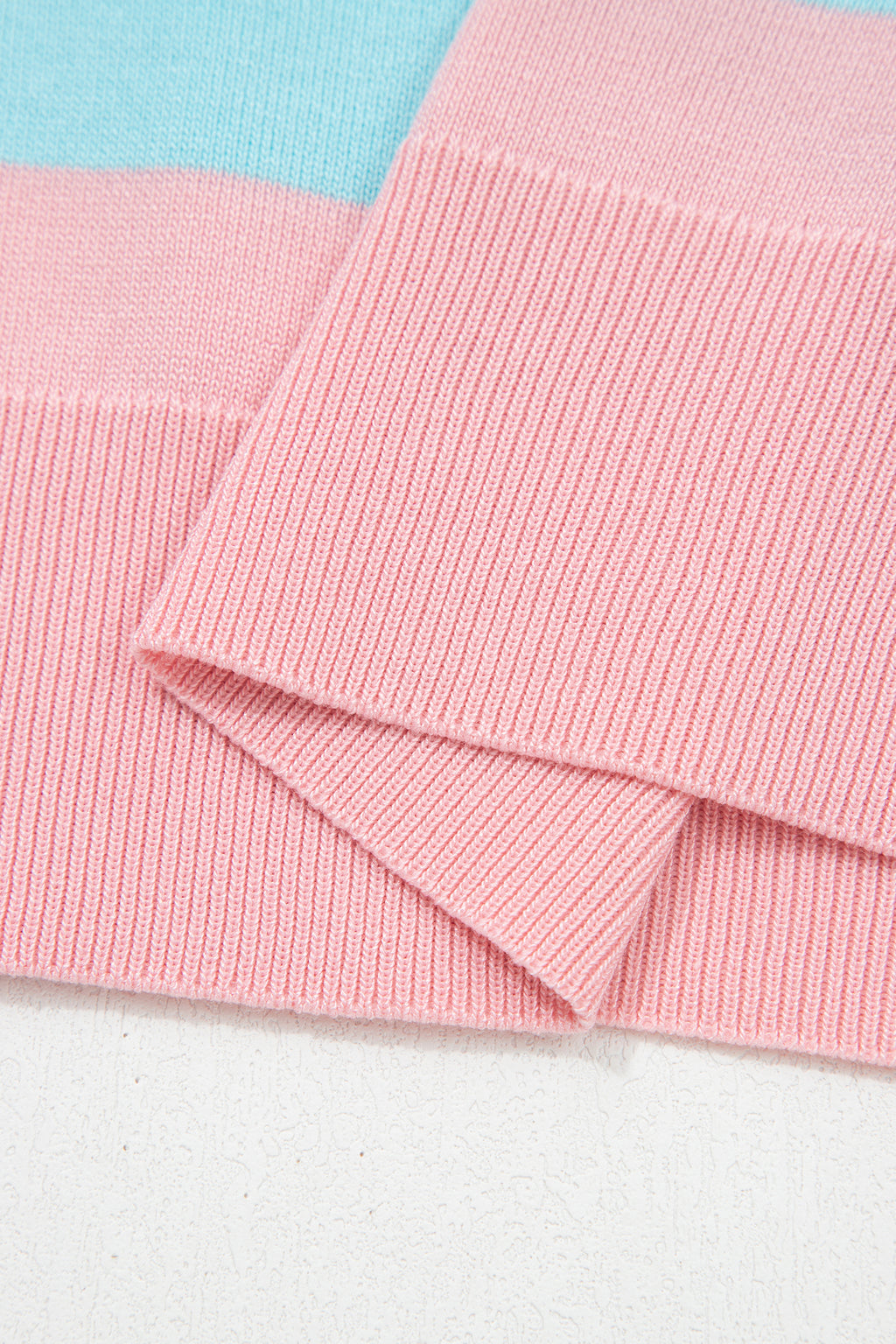 Pink Stripe Colorblock Striped Knitted T shirt