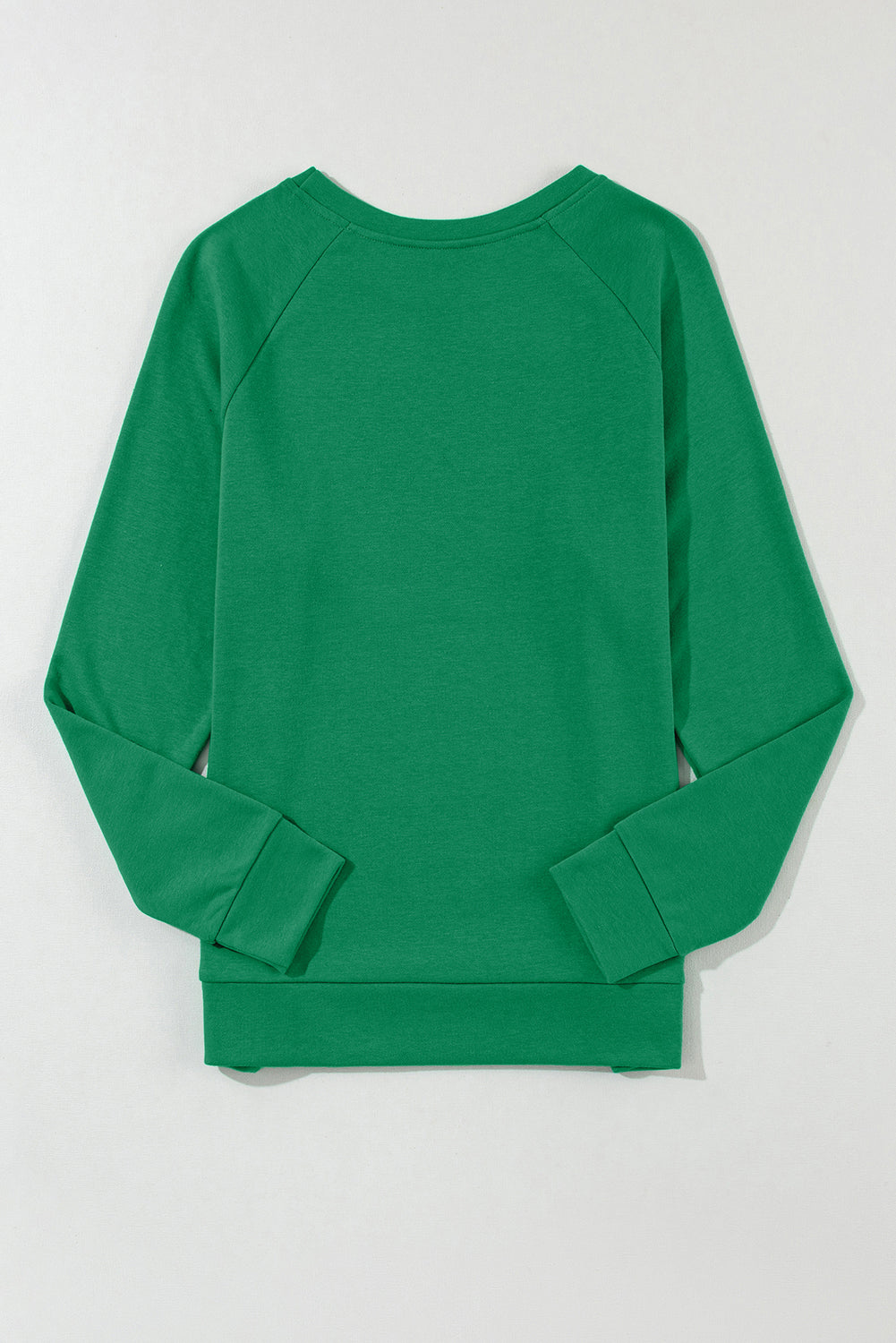 Green Sequin Christmas Candy Cane Graphic Crewneck Pullover Sweatshirt