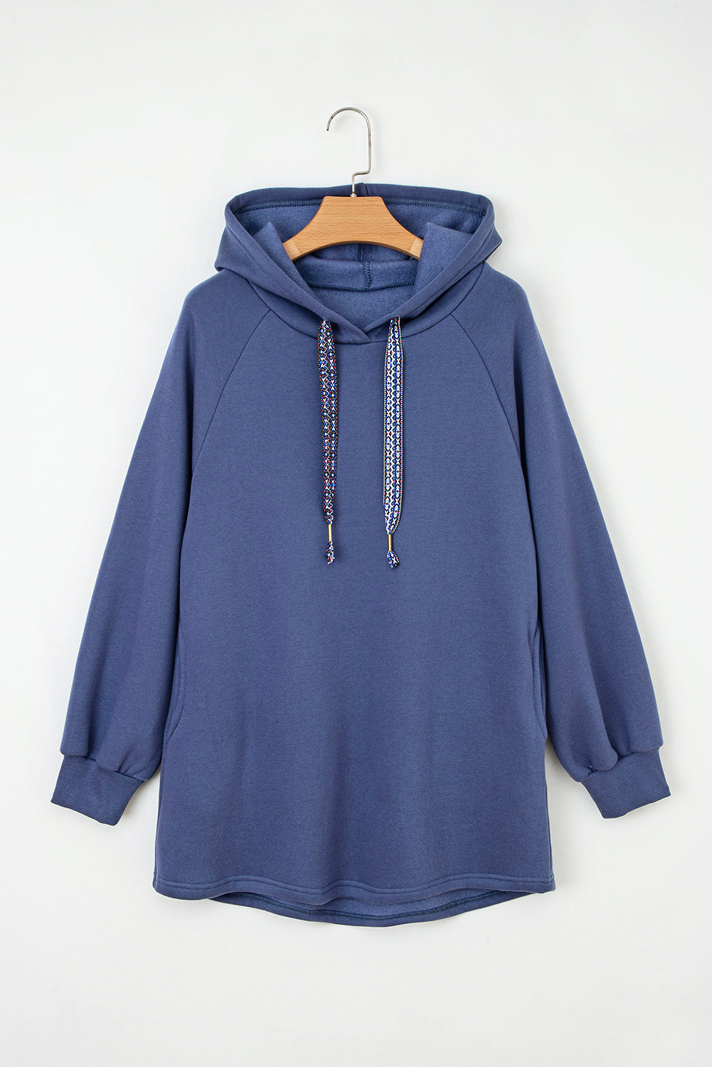 Four Leaf Clover Fleece Lined Adjustable Drawstring Oversize Tunic Hoodie