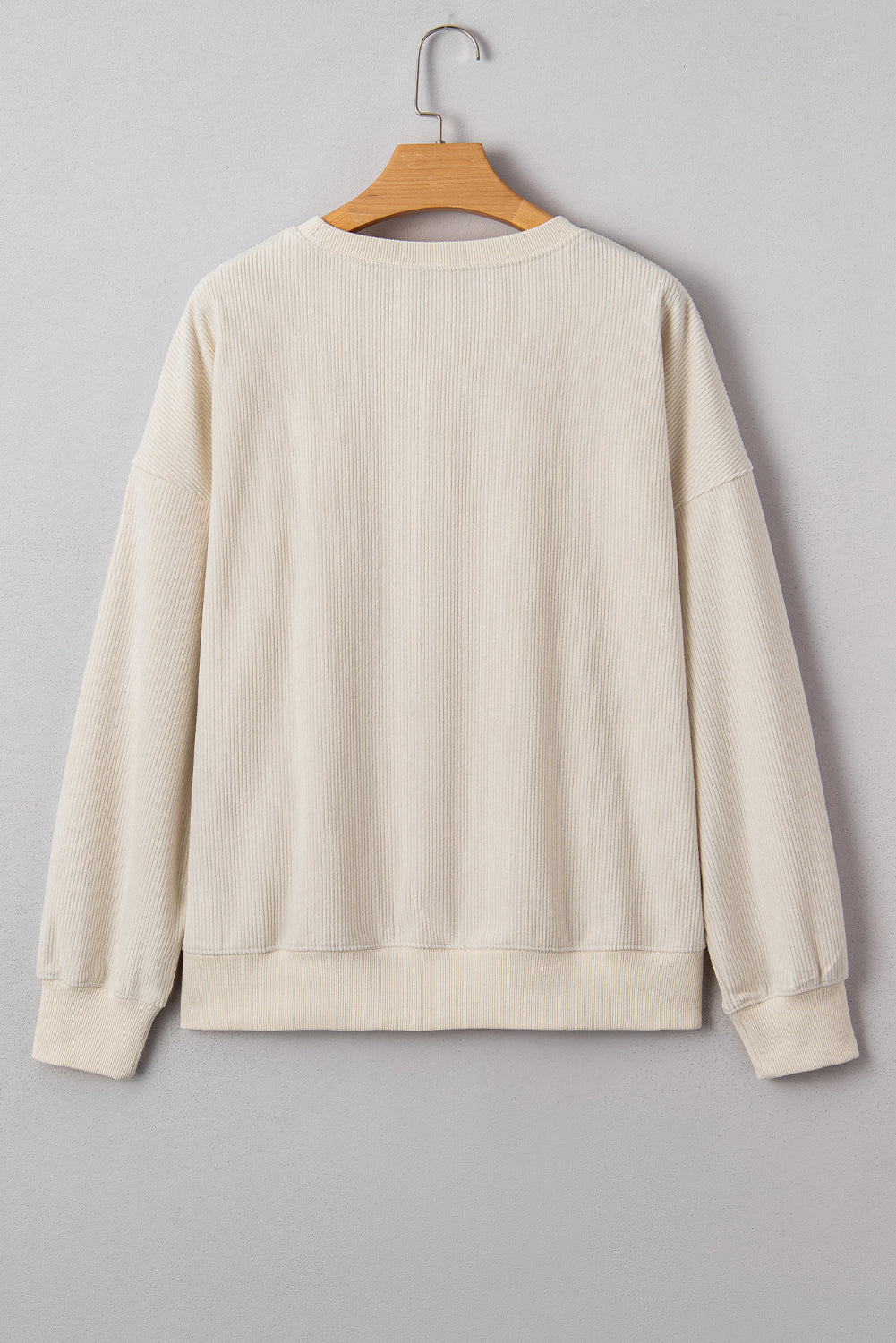 Dark Green merry little thing Corded Letter Graphic Ribbed Loose Sweatshirt