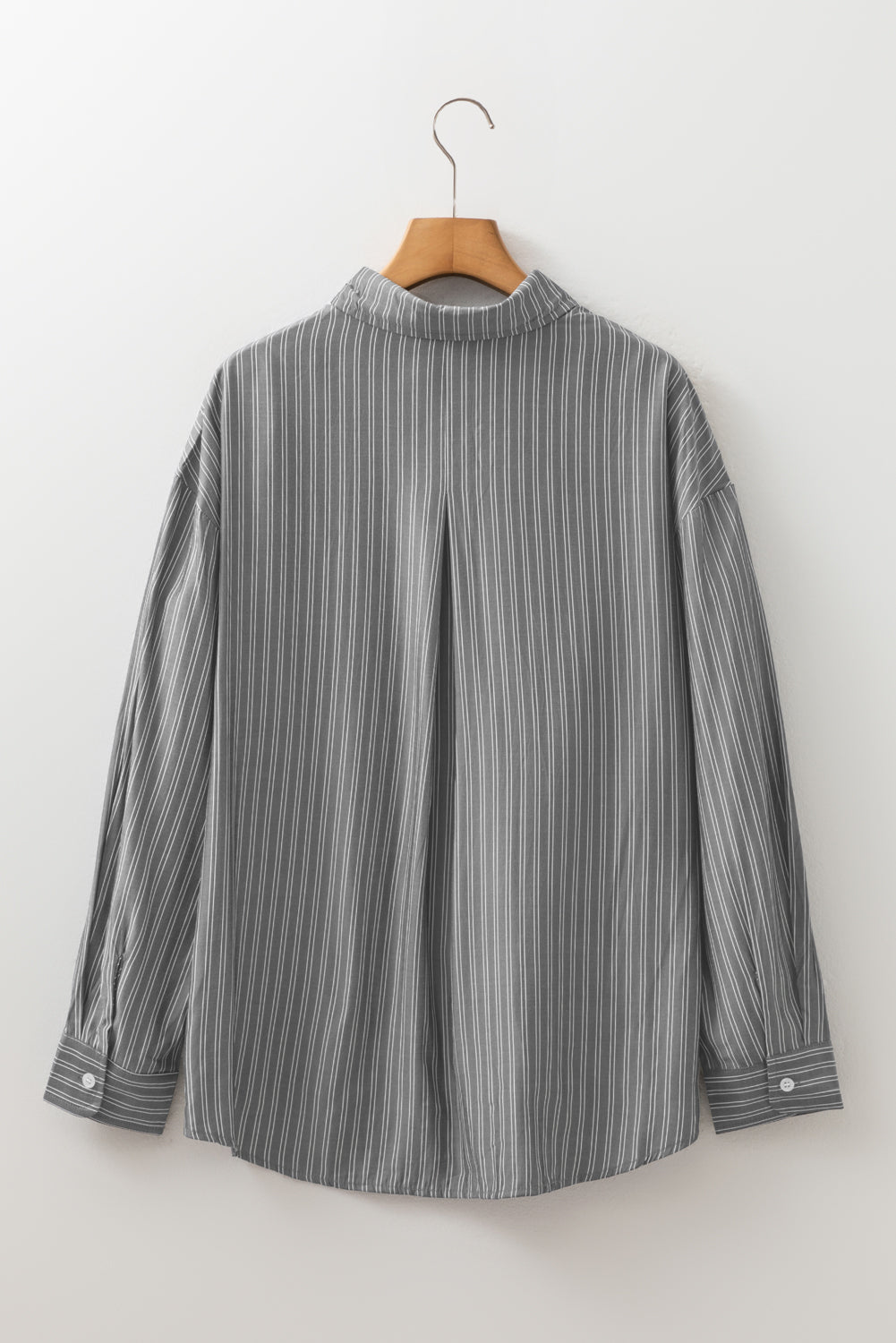 Blue Stripe Button Up Oversized Casual Shirt